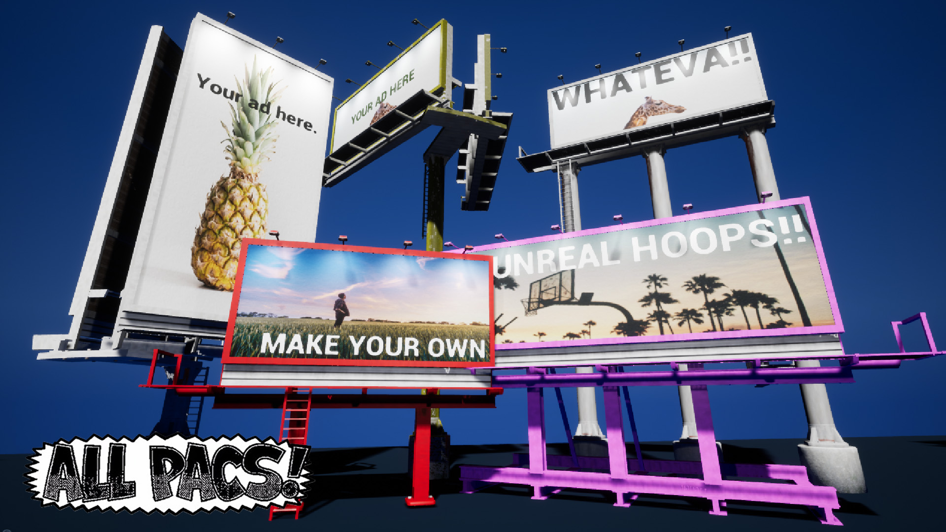Road Sign & Billboard Generator Pack by ALLPACS in Blueprints UE4