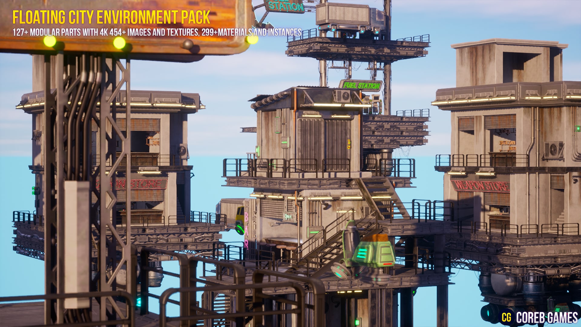 在环境创建的Floating City Environment Pack 虚幻引擎商城