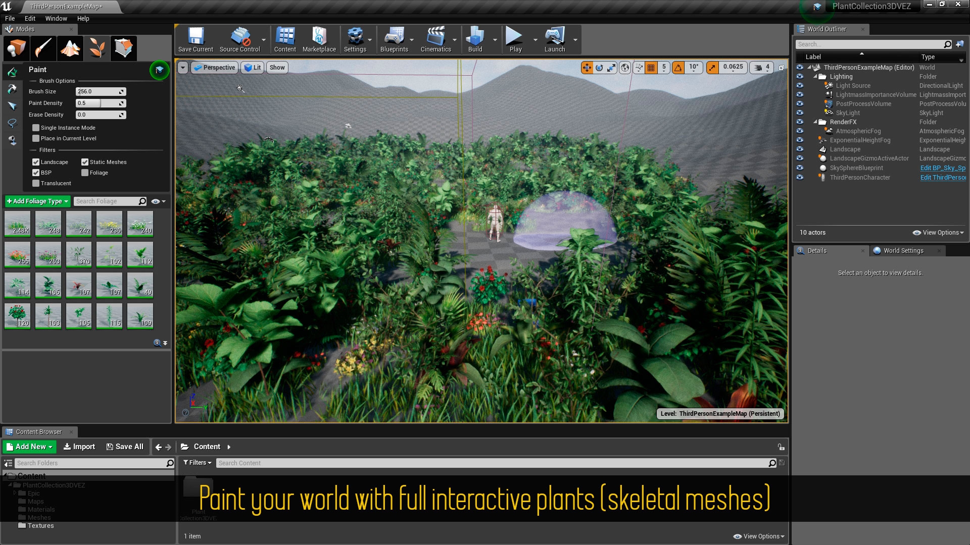 Foliage Tool with Physics Interactive Dynamic Plants