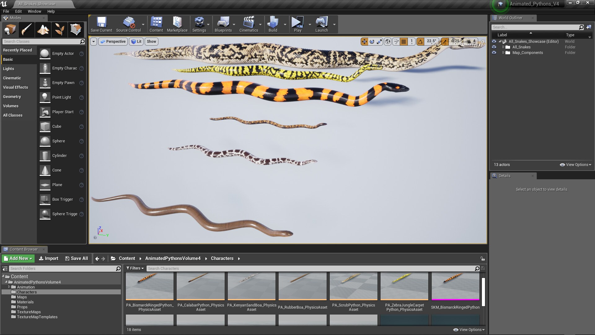 Animated Pythons Volume 4 in Characters - UE Marketplace