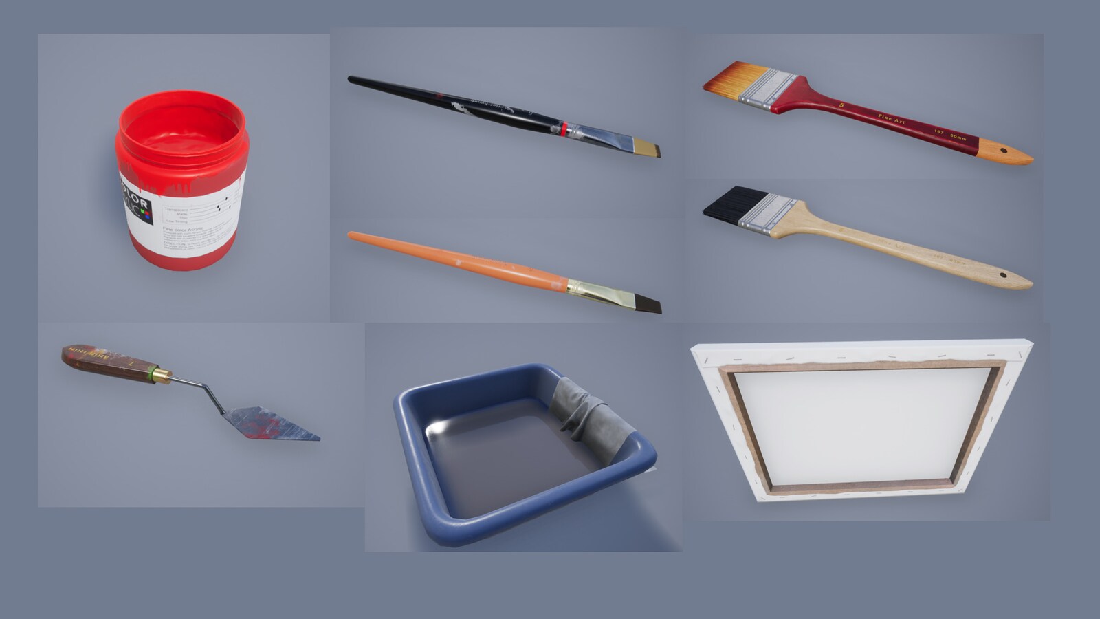 High Quality Painting Art Supplies in Props UE Marketplace