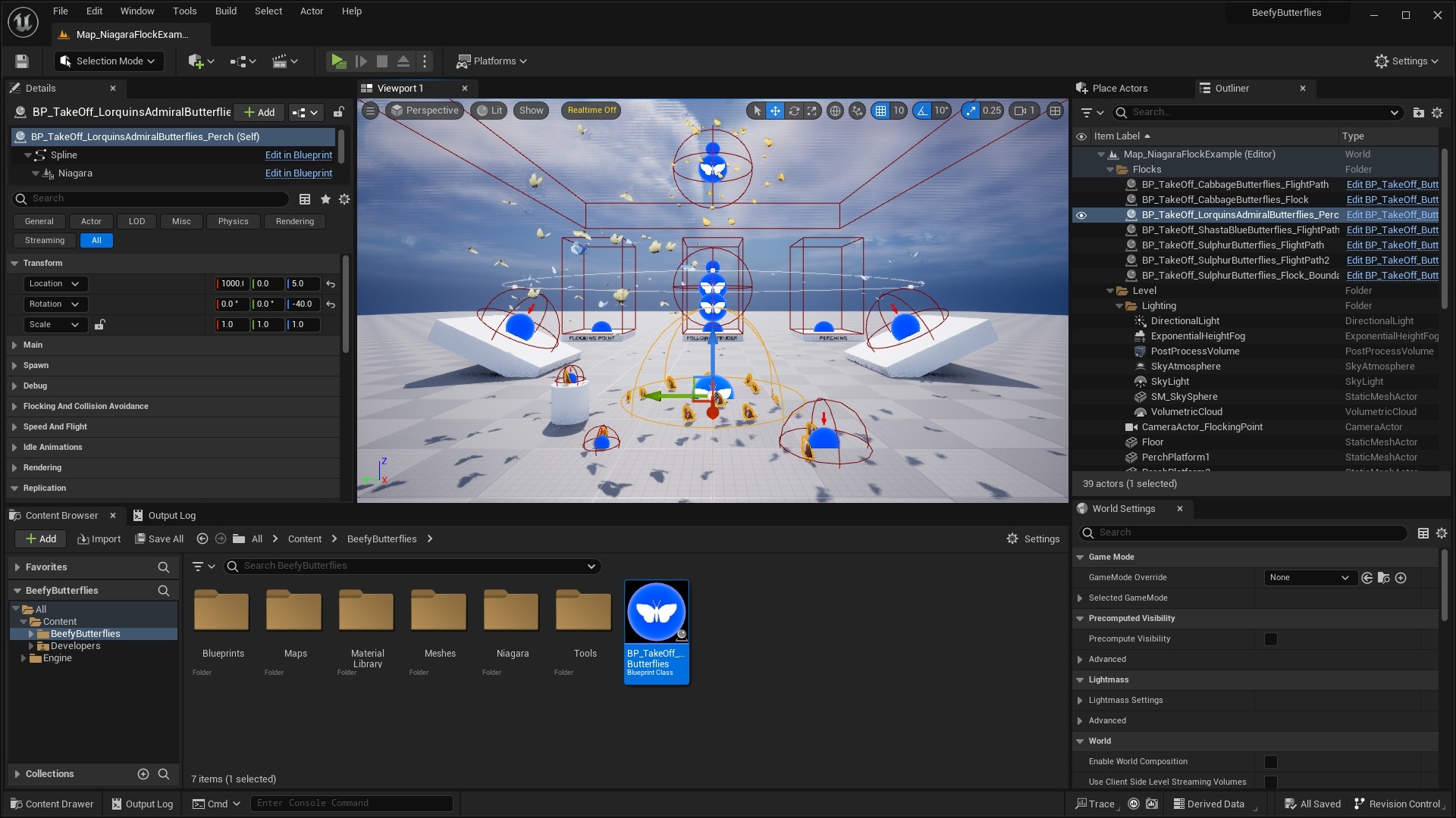 Beefy Butterflies (Niagara Butterfly System) in Blueprints - UE Marketplace