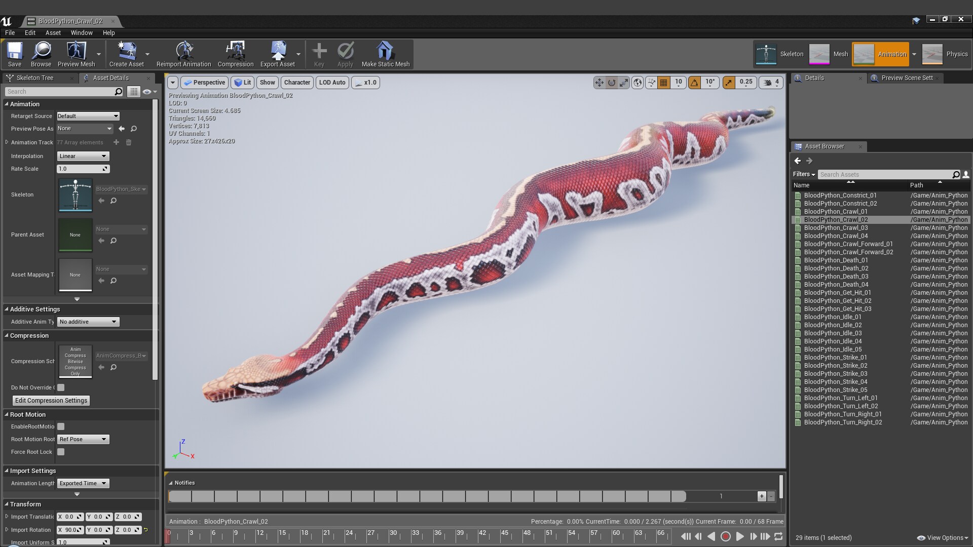 Animated Blood Python in Characters - UE Marketplace