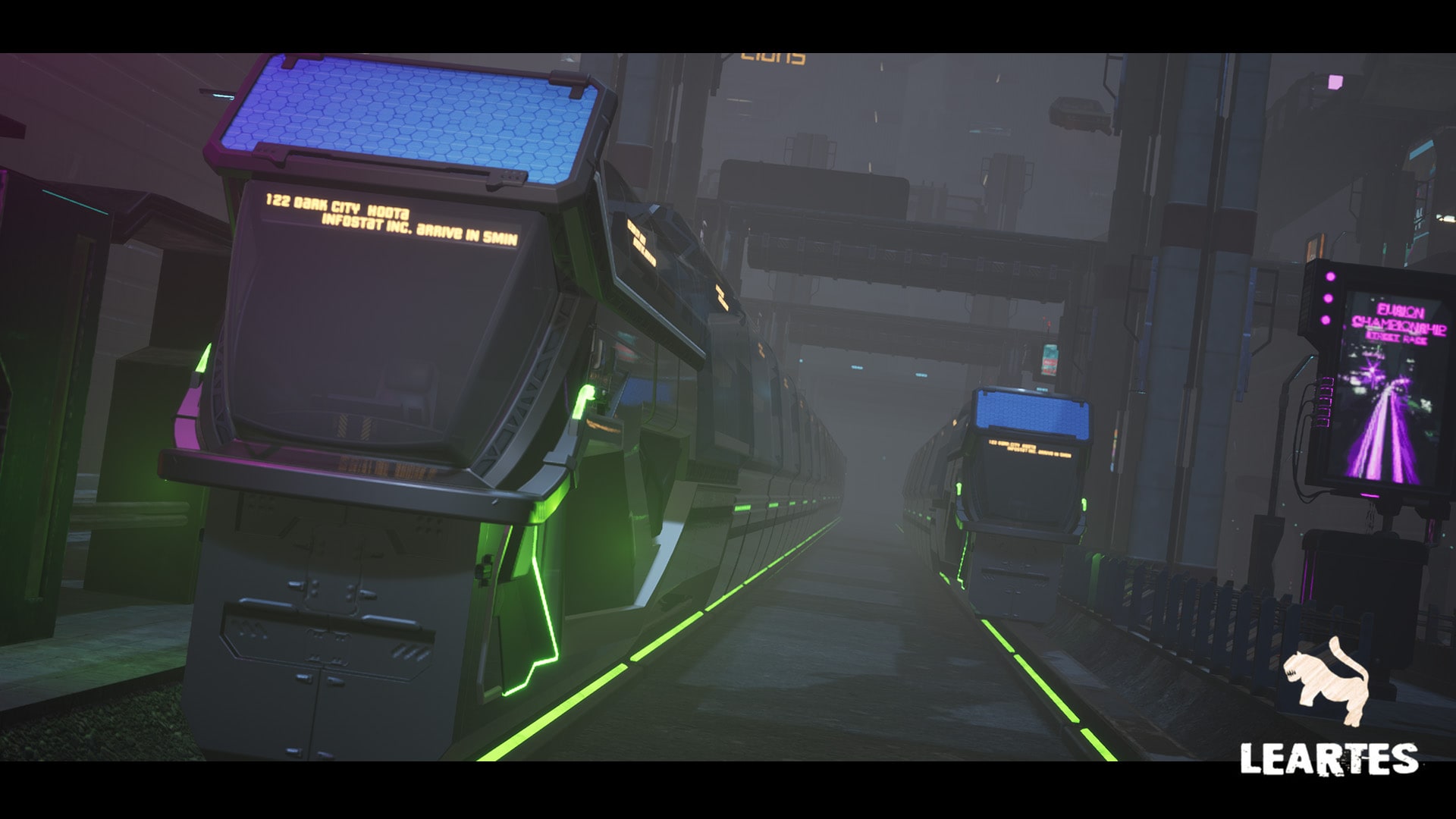 Driveable / Animated Retro Cyberpunk Hover Train