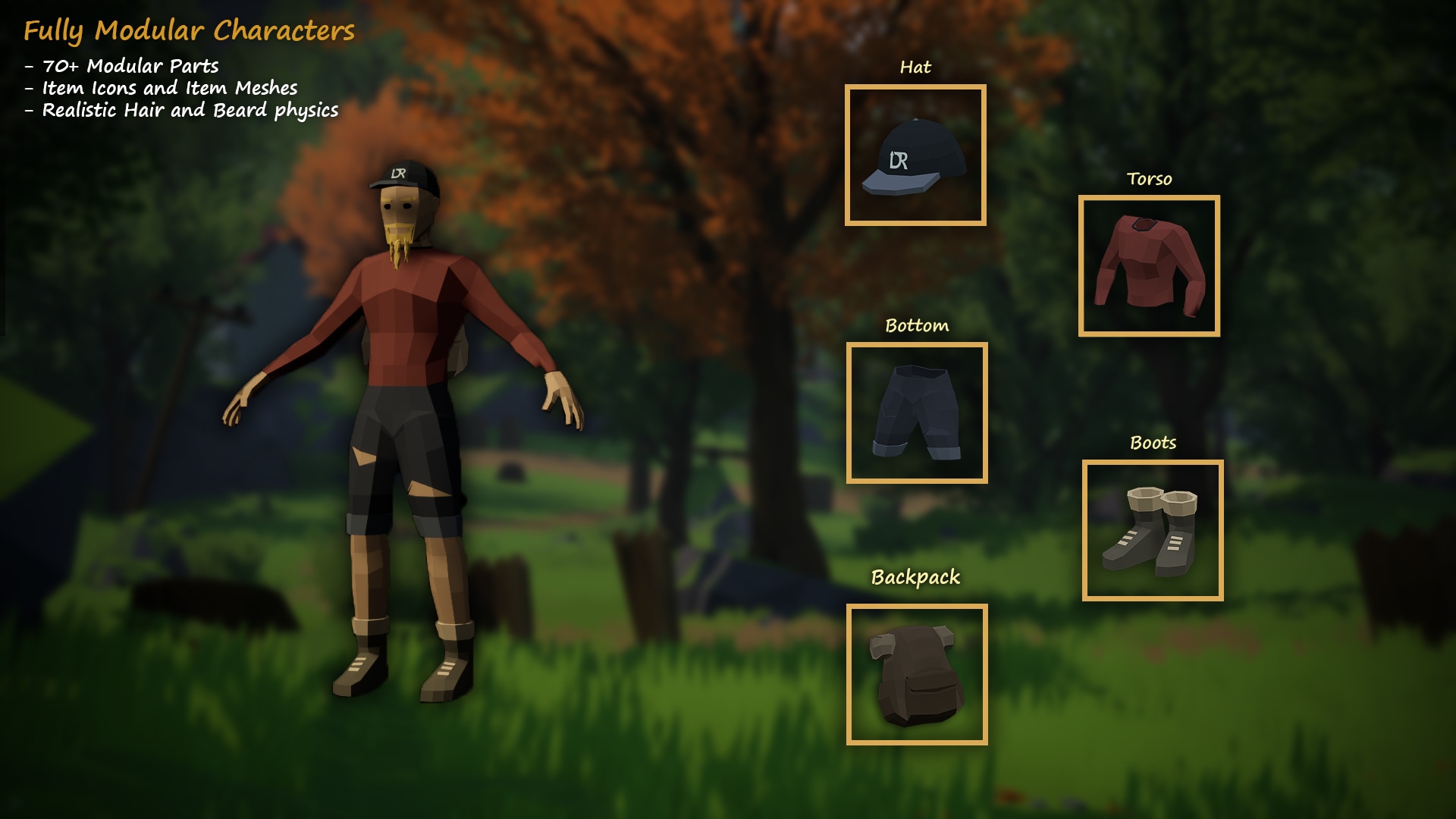 在角色创建的Modular Male Characters Pack - 虚幻引擎商城