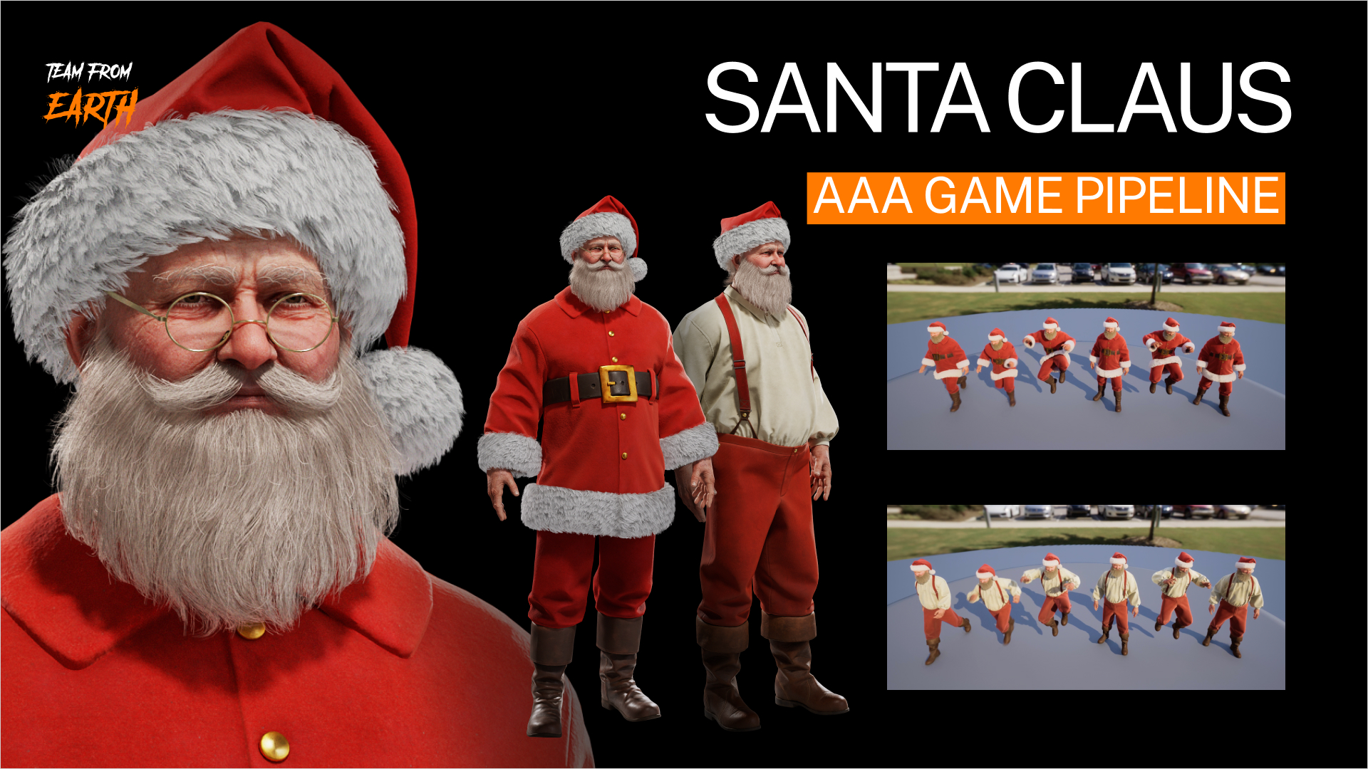 3D Santa Claus rigged and animated ( Vintage and Classic )