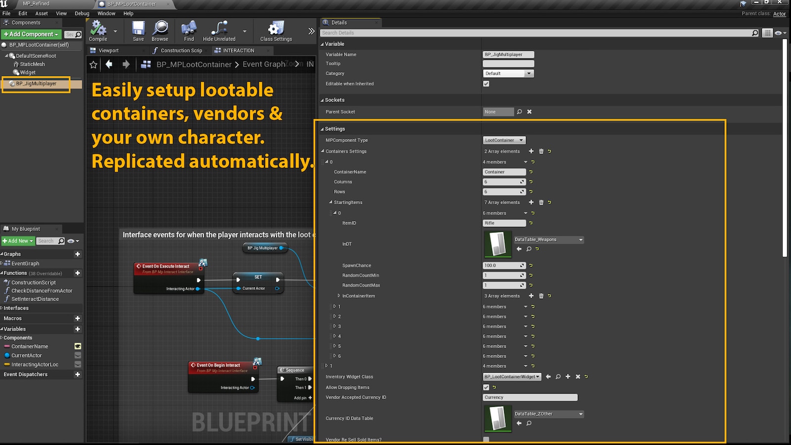Advanced Jigsaw Inventory system in Blueprints UE Marketplace