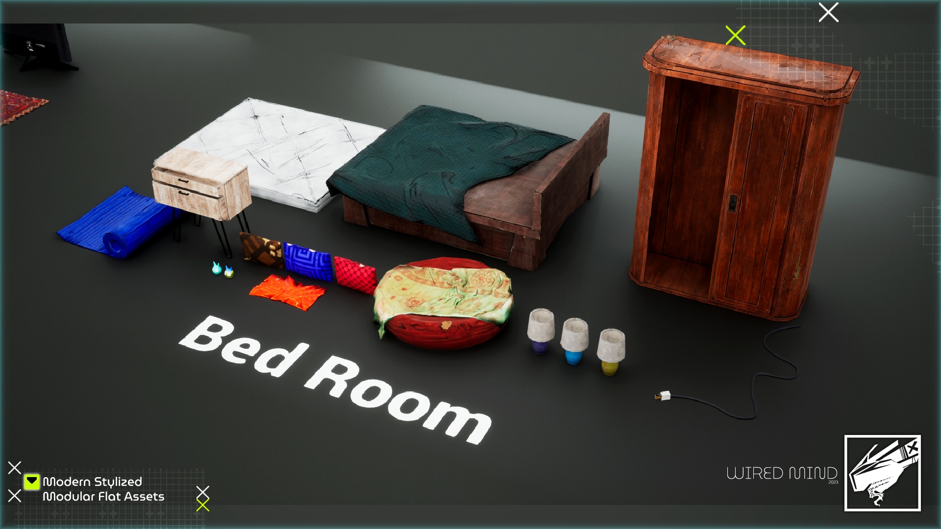 Modern Stylized Living Essentials Furniture Pack in Props UE Marketplace