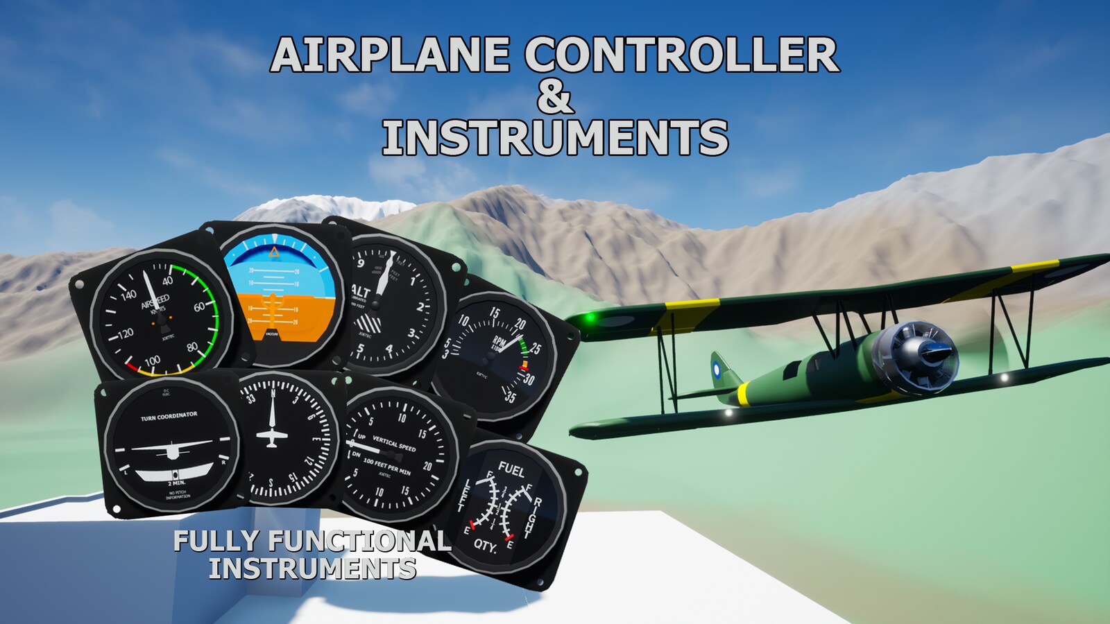 Airplane Controller & Instruments in Blueprints UE Marketplace