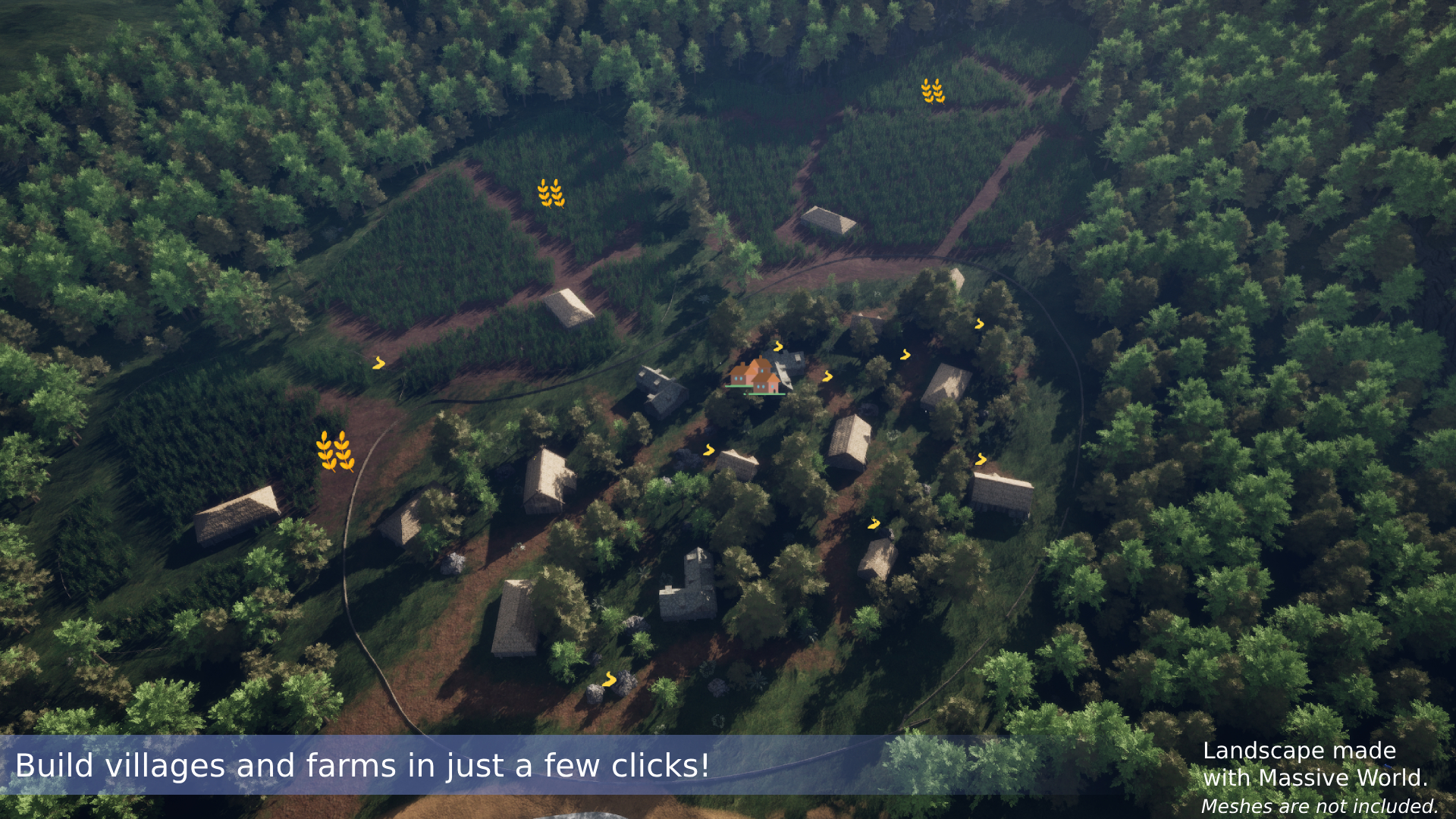Massive Village - Create villages, farms and ruins with PCG