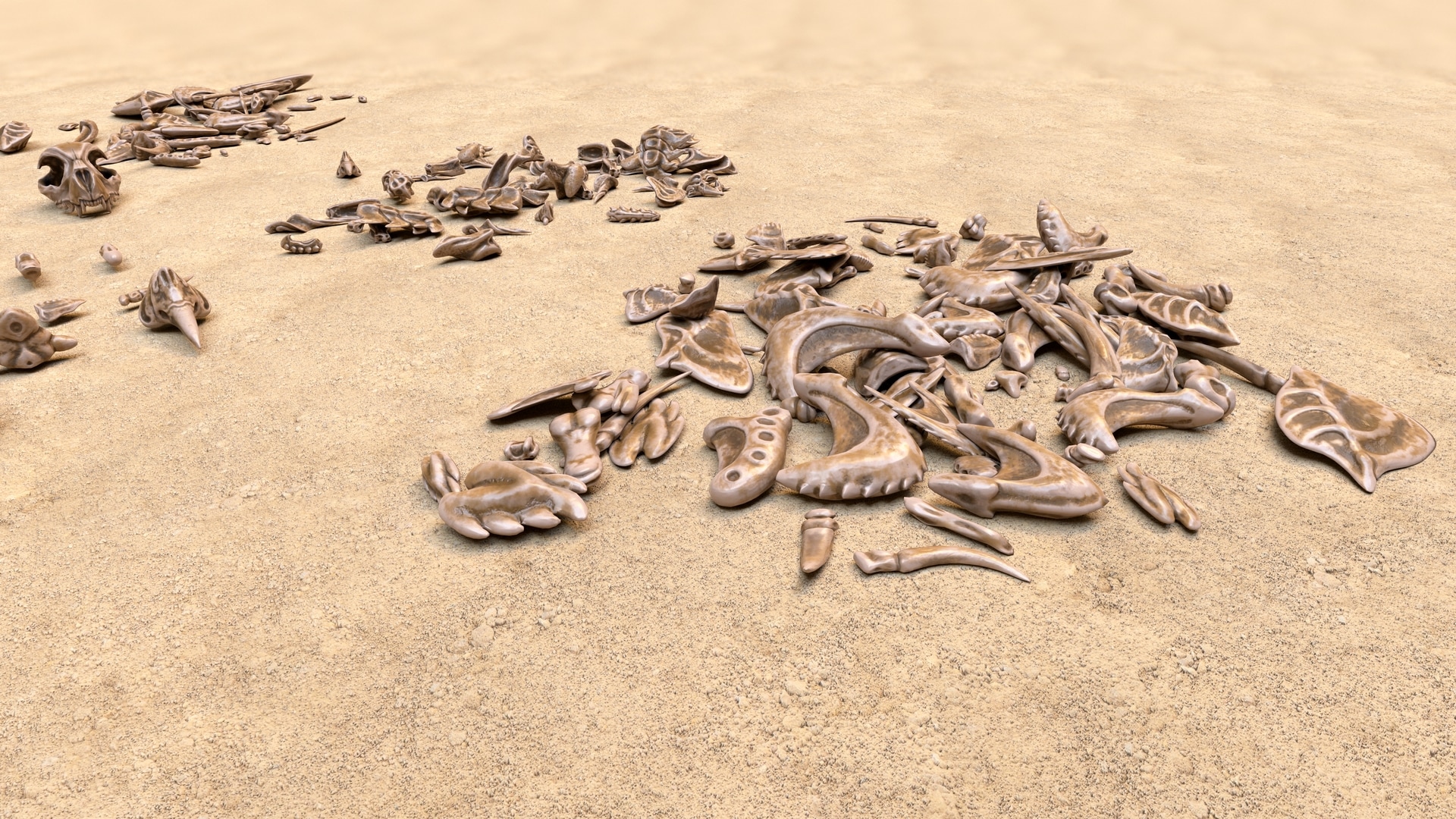 Fossil Bones + Eggs in Props UE Marketplace