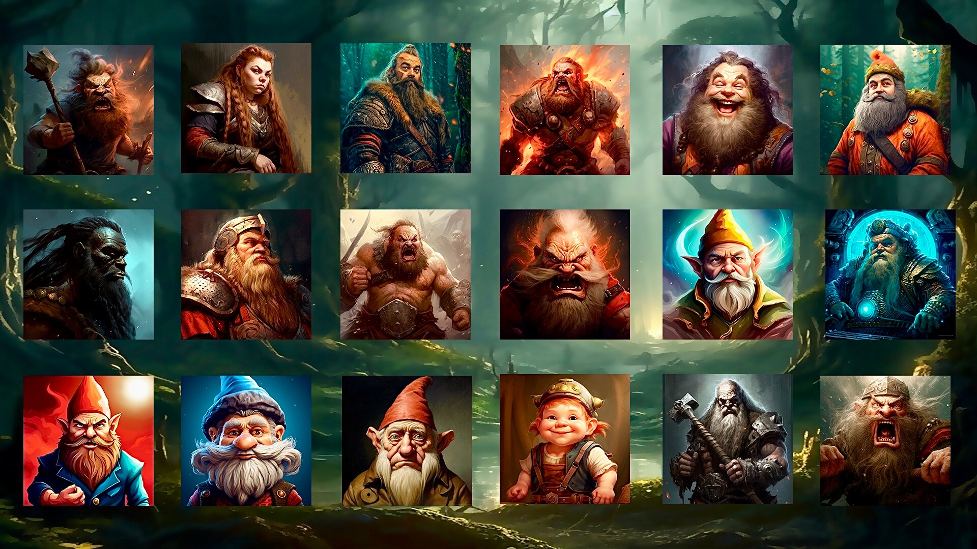 160 Dwarfs & Gnomes Avatar Icons BIG SET in 2D Assets UE Marketplace
