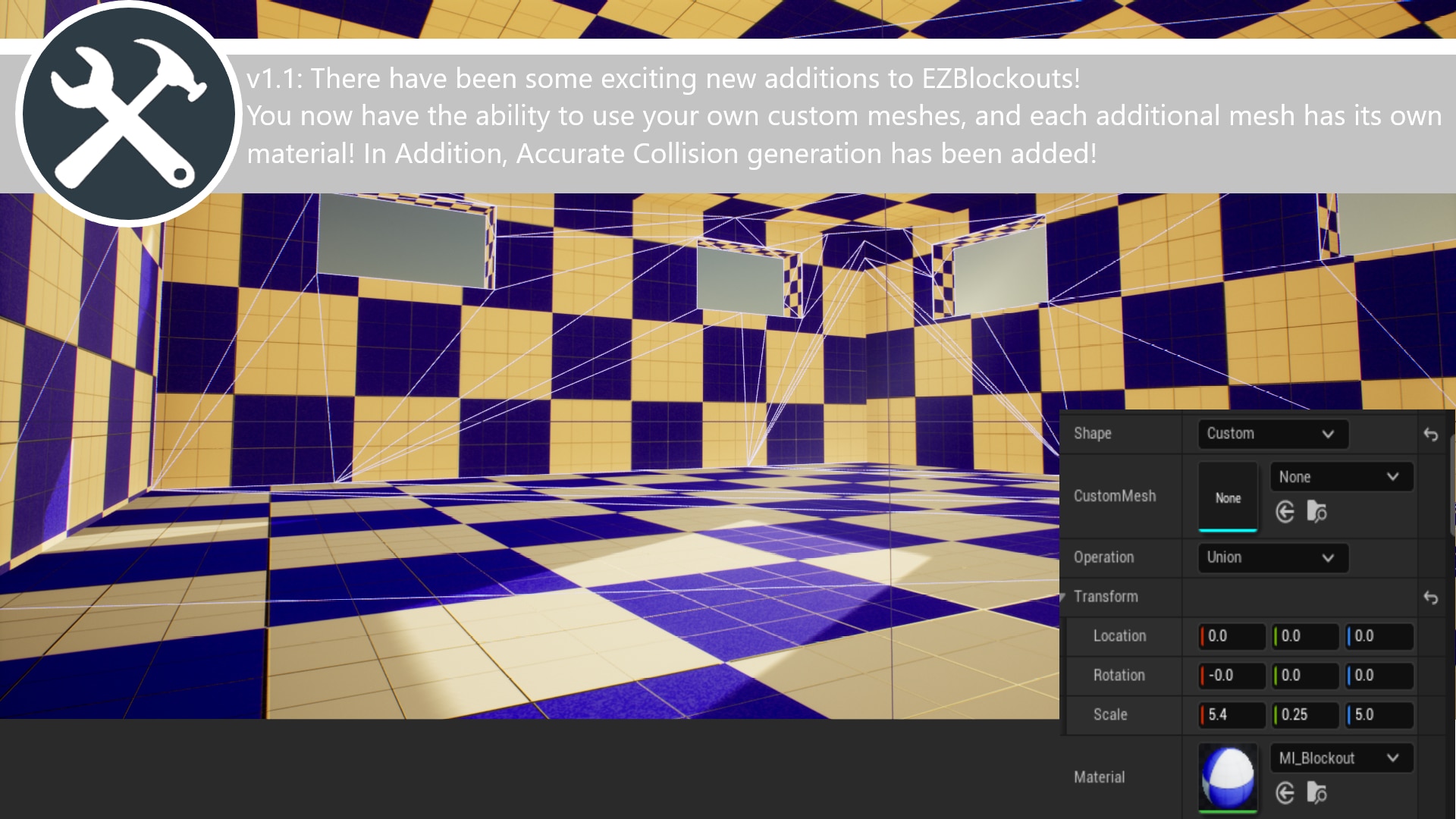 EZBlockouts Easy Level Blockout Building Kit in Blueprints UE