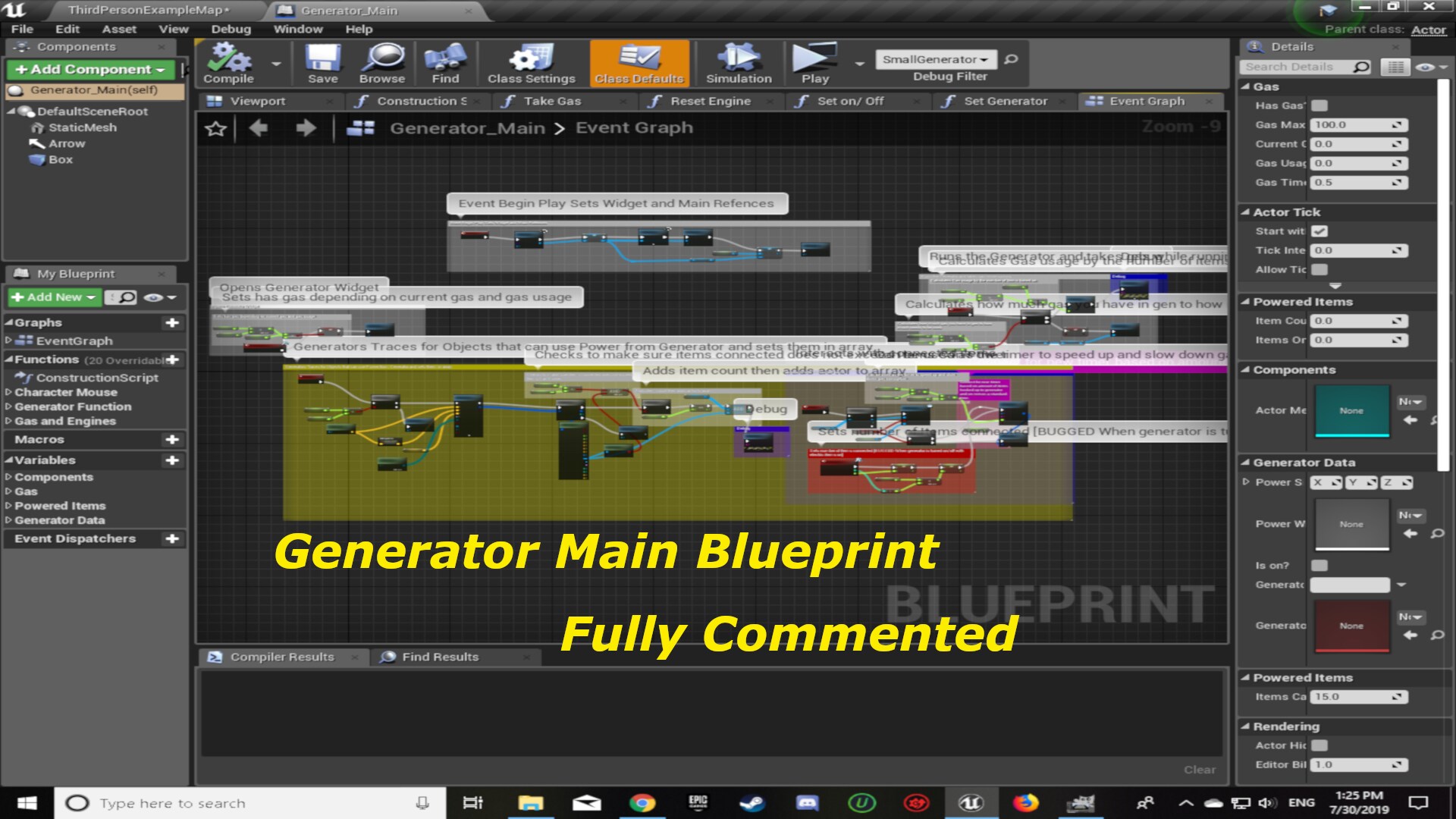 Electric Power Generator System in Blueprints UE Marketplace