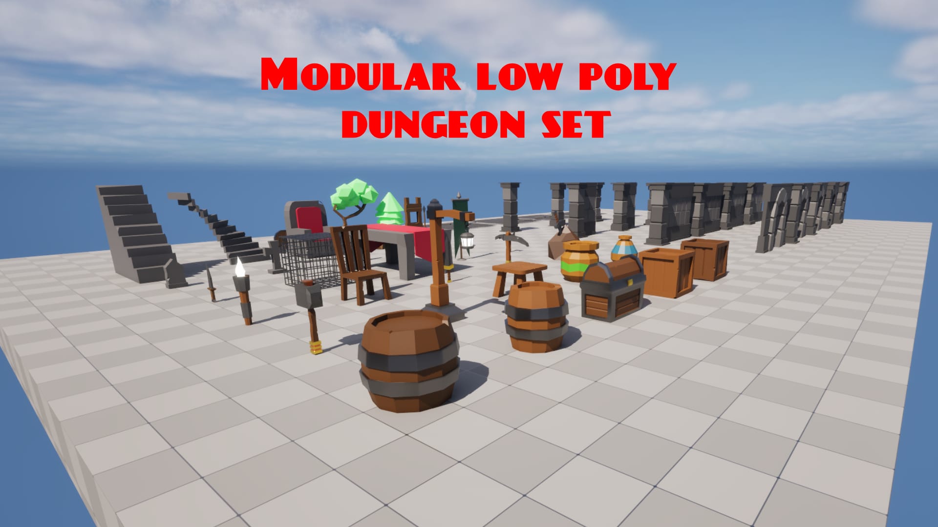 Modular Low poly Dungeon set