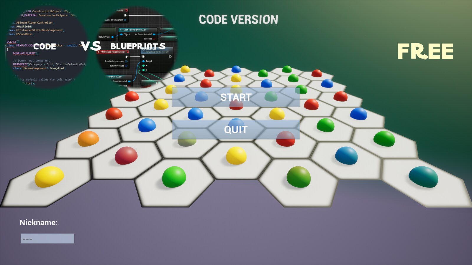 Hex Blocks Game BP vs CPP in Code Plugins UE Marketplace