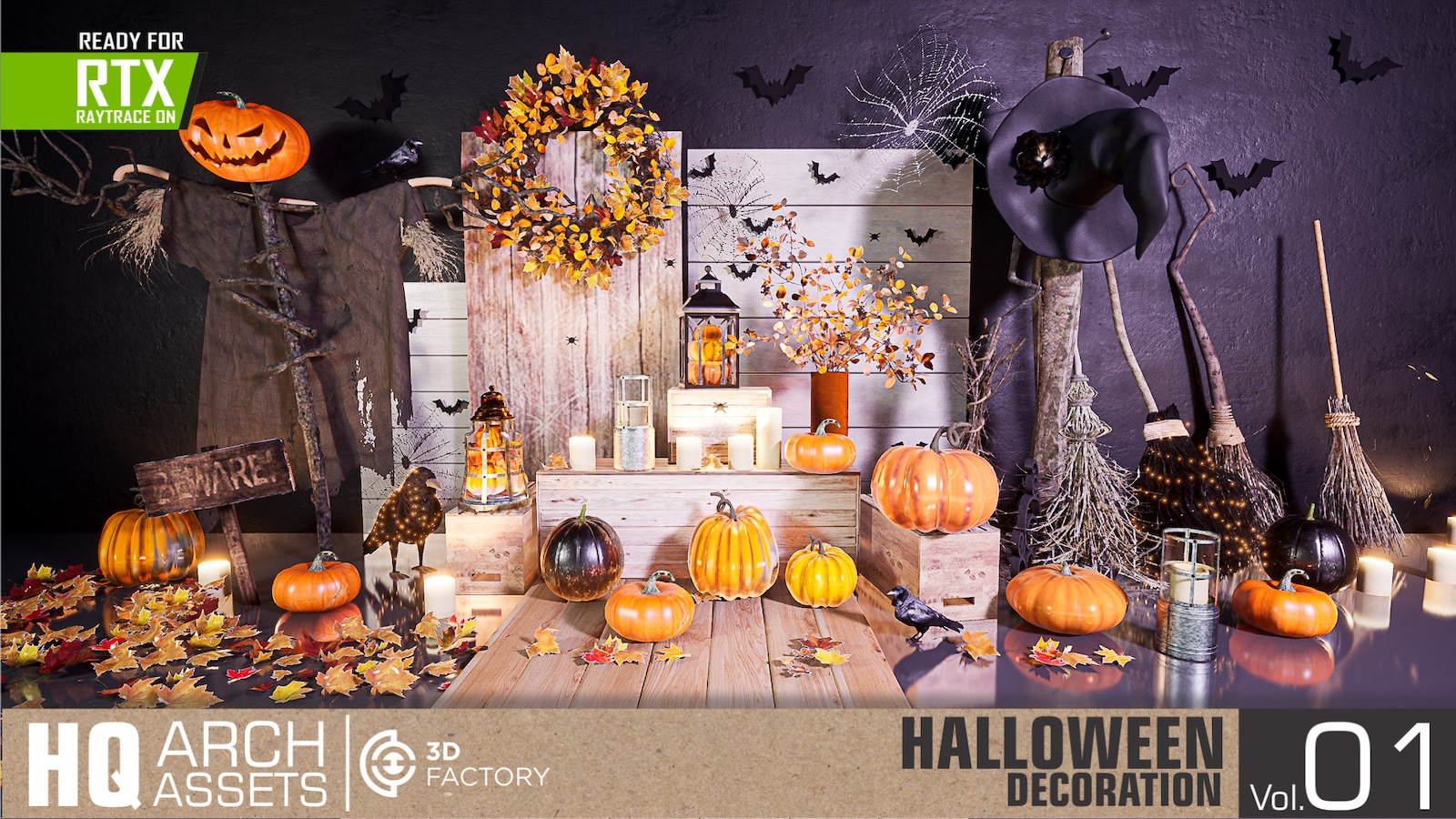 Halloween HQ Decoration in Architectural Visualization UE Marketplace