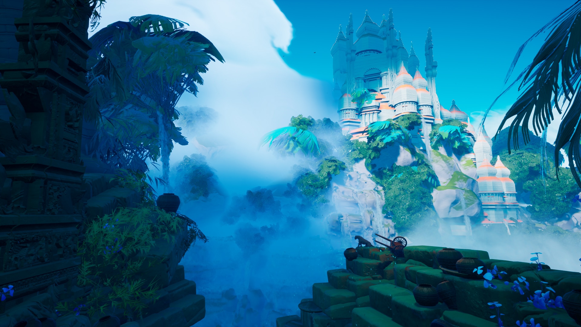 Limestone Temple with Waterfalls Asset Pack in Environments UE