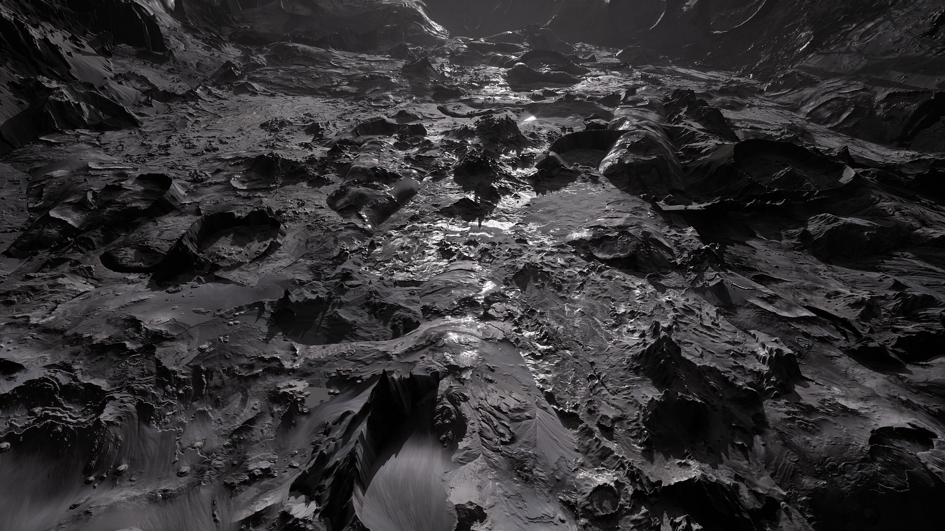 Moon surface building kit - Highpoly and lowpoly terrains