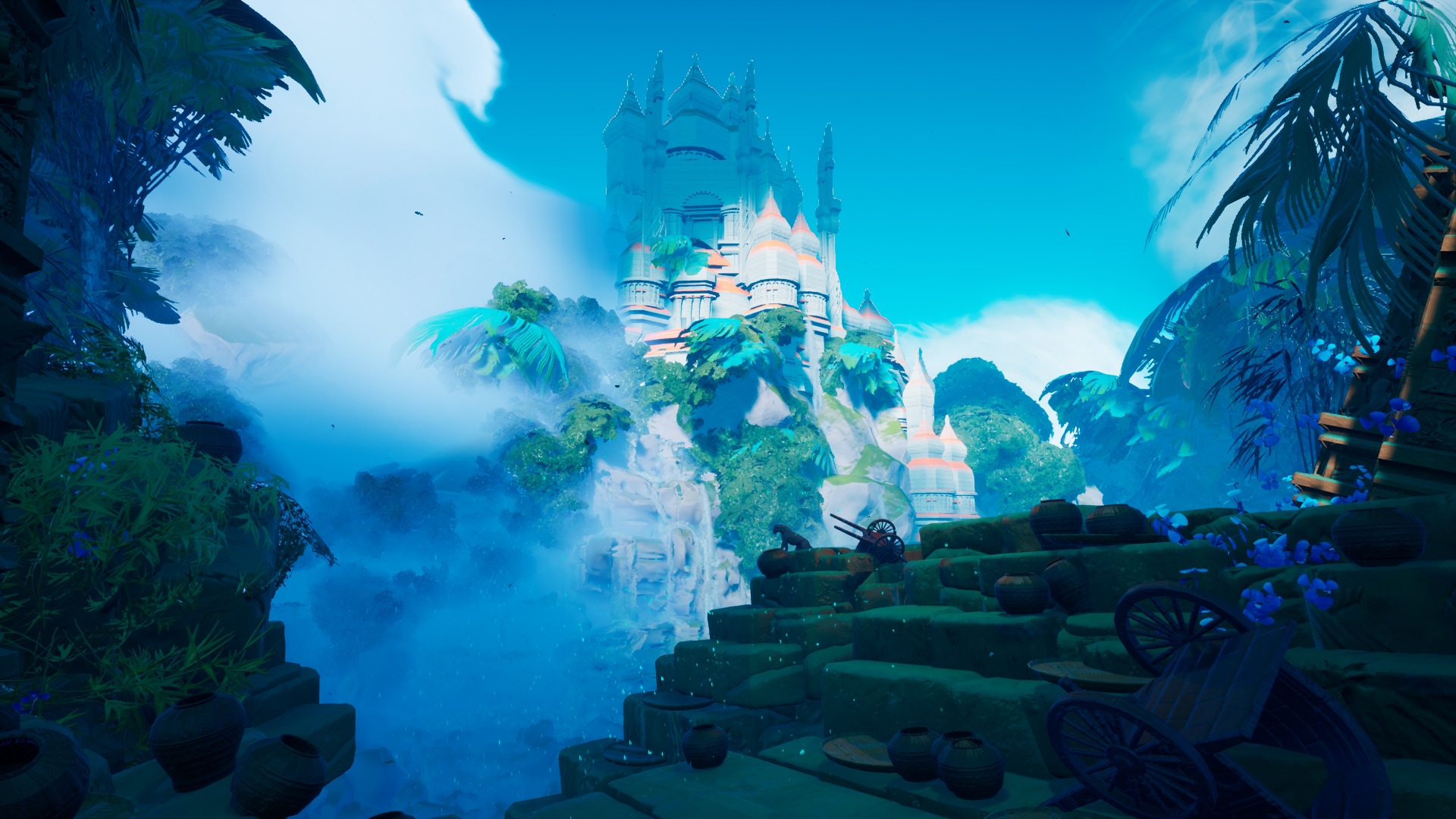 Limestone Temple with Waterfalls Asset Pack