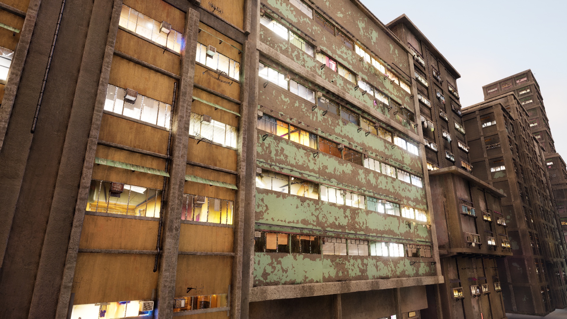 Hong Kong Slums Buildings