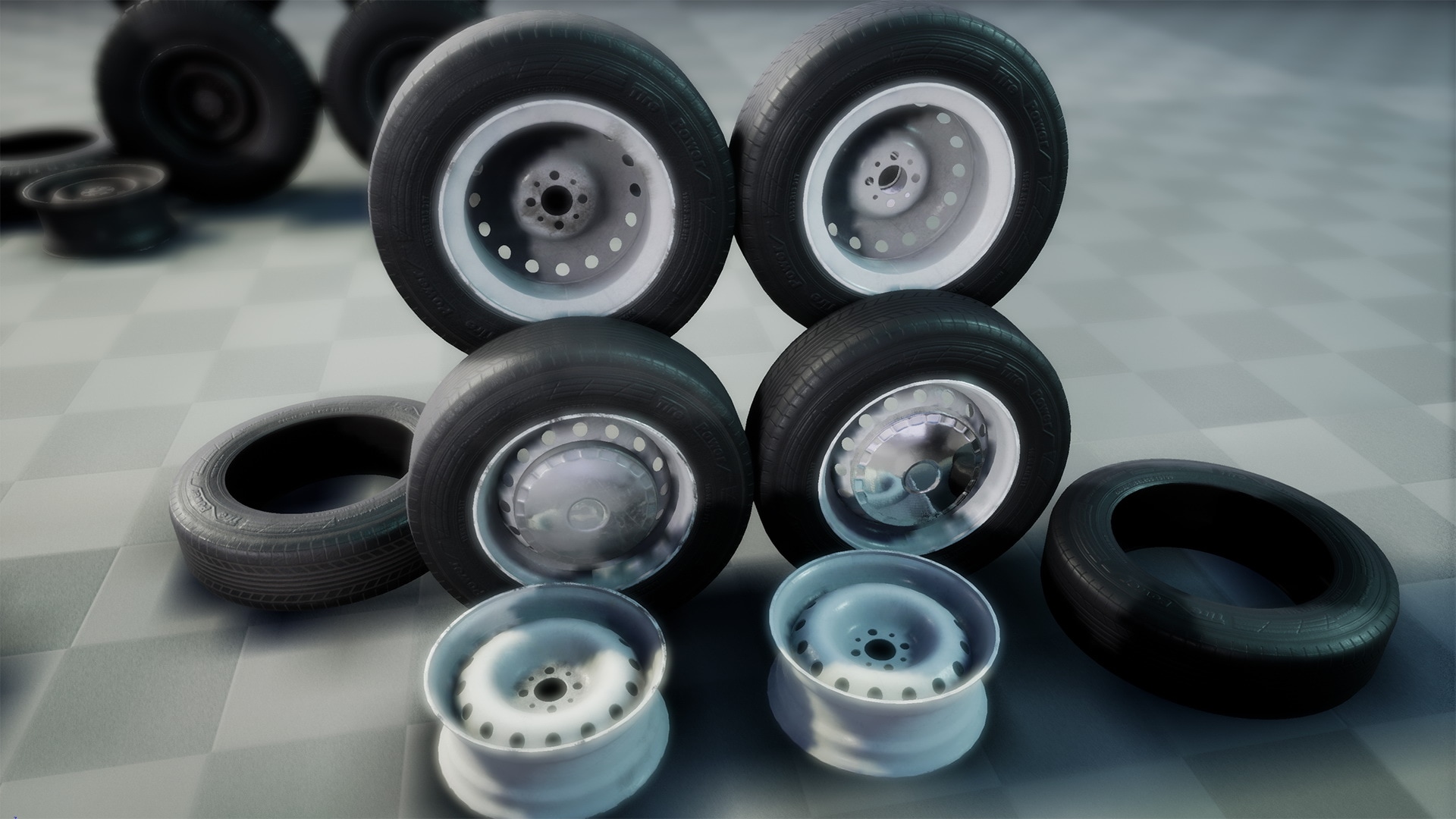 Wheels + Car Parts Pack in Props UE Marketplace