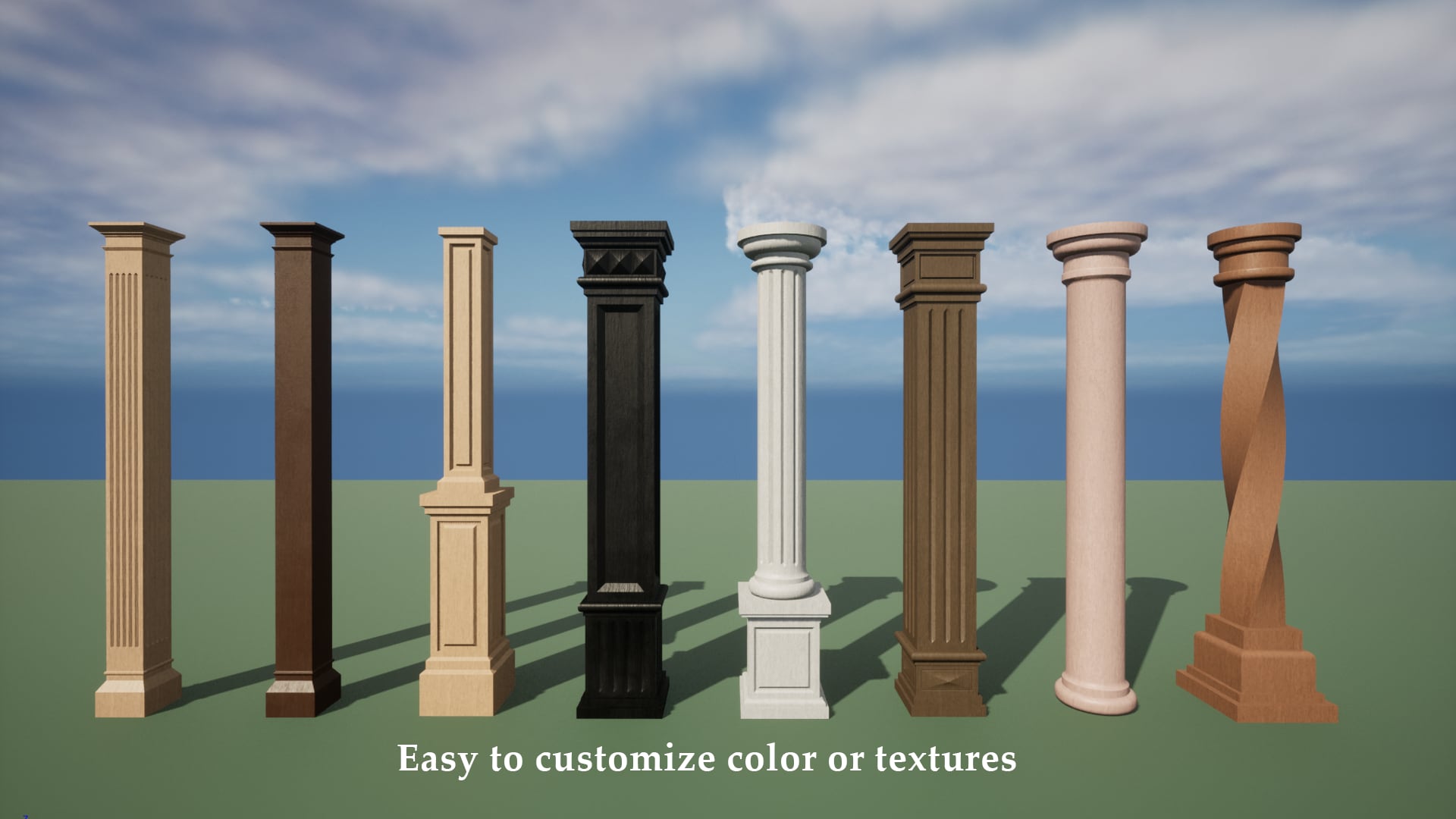 Pillars, Panels, Moulding, Trim and more in Props UE Marketplace