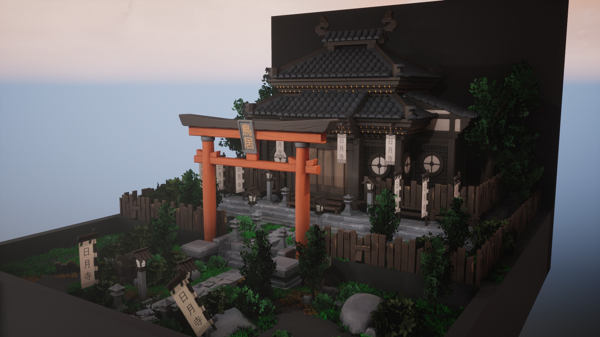 Stylized Japanese Temple Shrine V 01 In Props Ue Marketplace