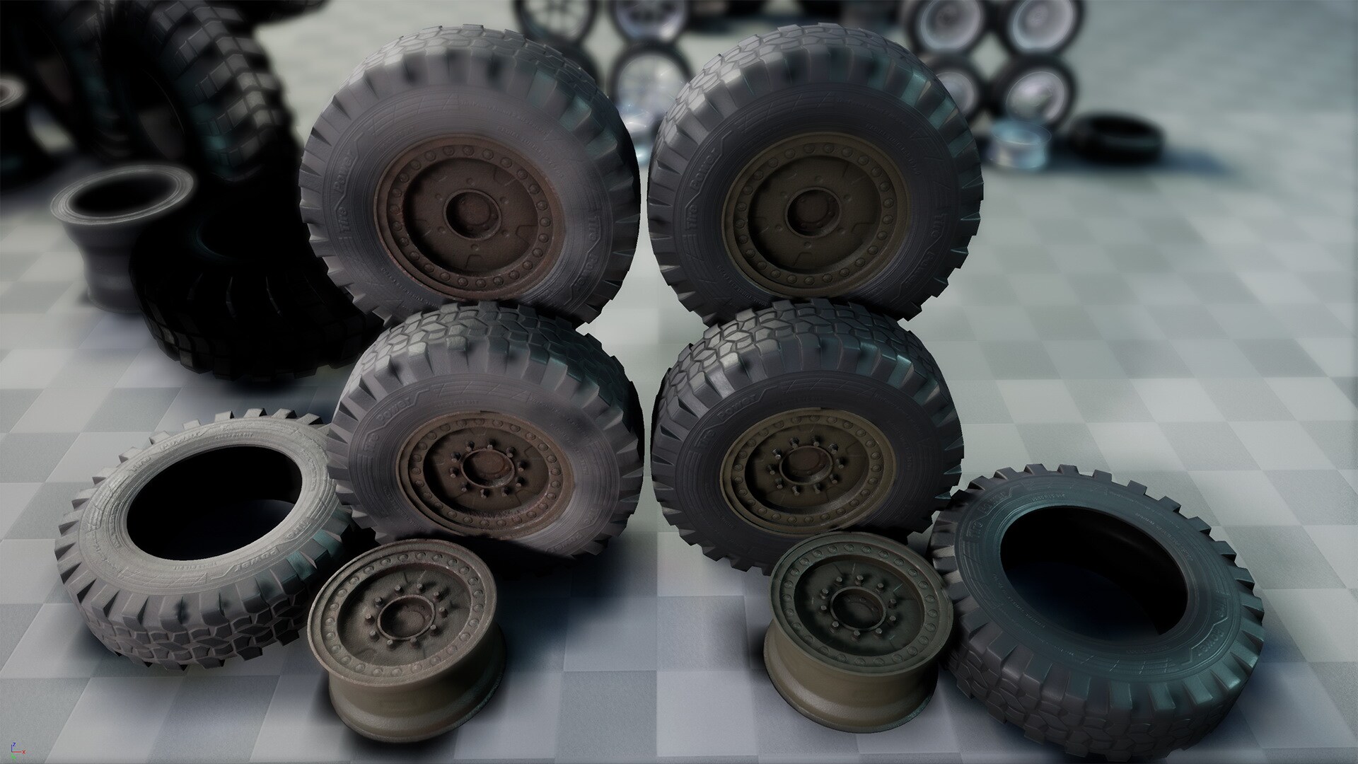Wheels + Car Parts Pack in Props UE Marketplace