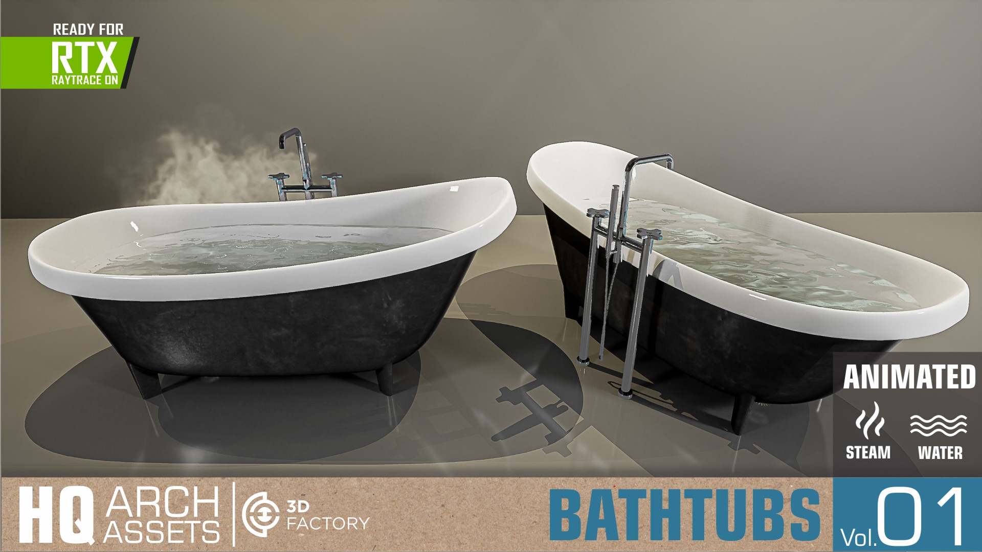 HQ Bathtubs Vol. 1 in Architectural Visualization UE Marketplace