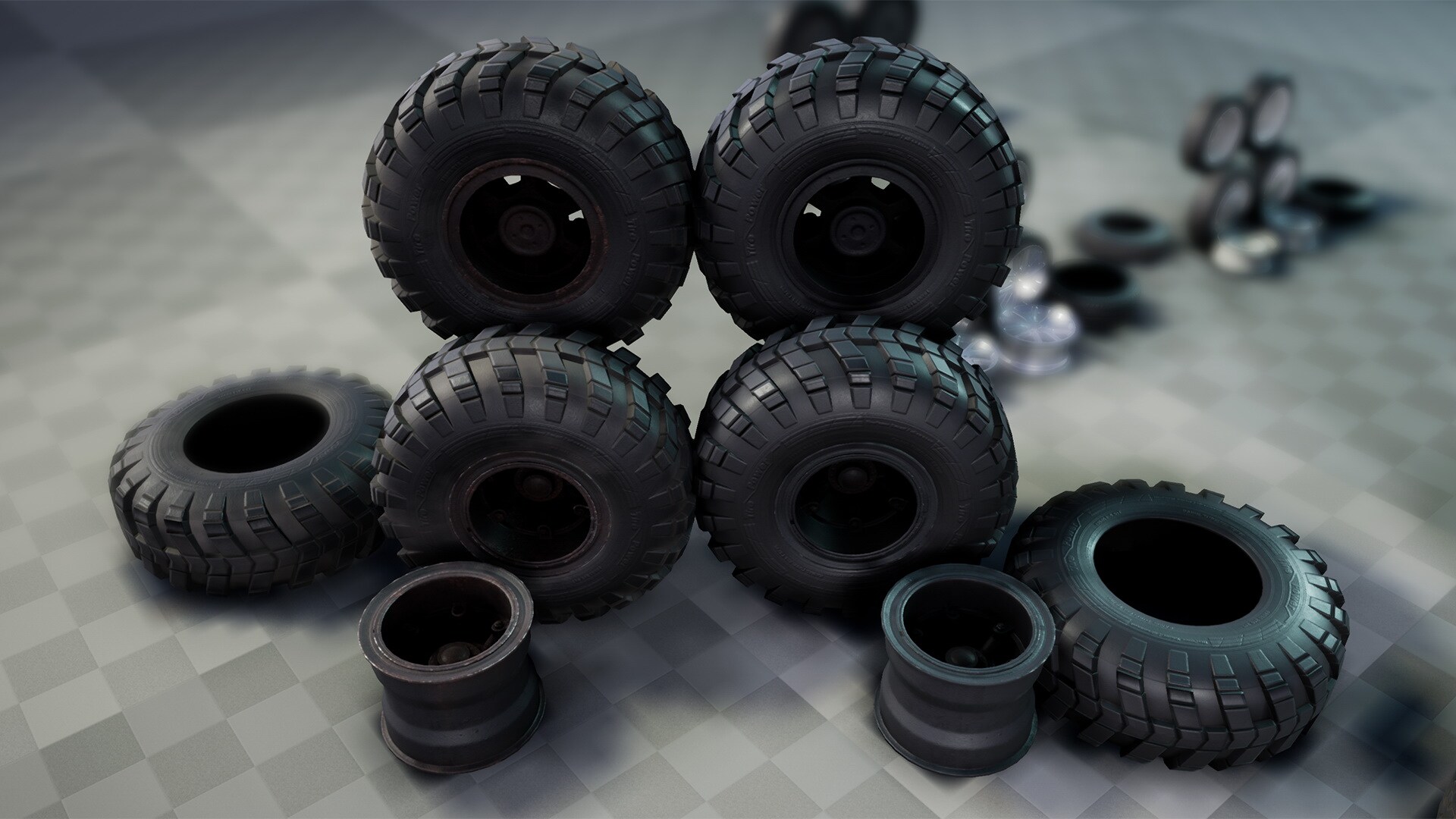 Wheels + Car Parts Pack in Props UE Marketplace