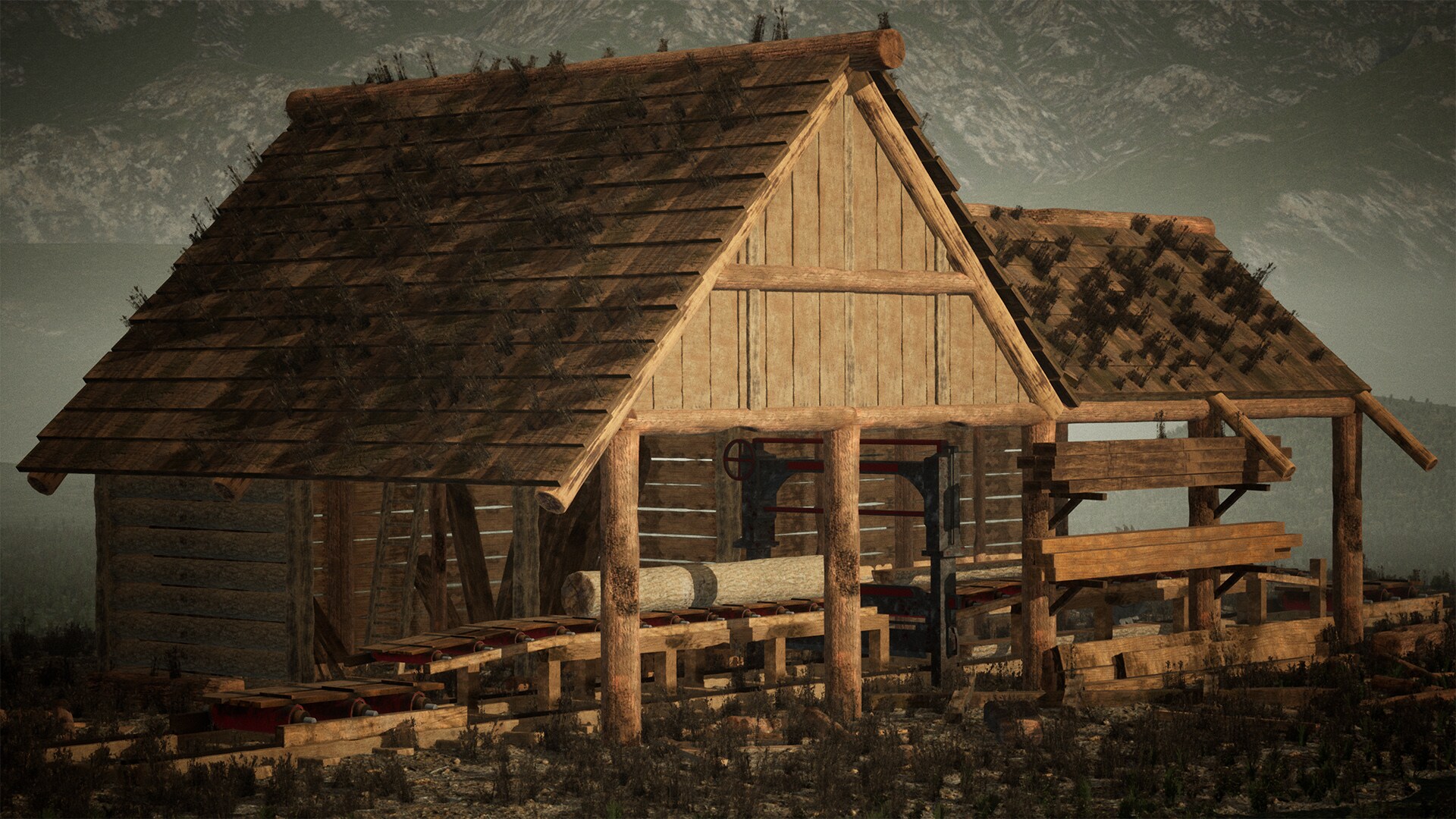 Lumber Mill / 37 Assets in Props UE Marketplace