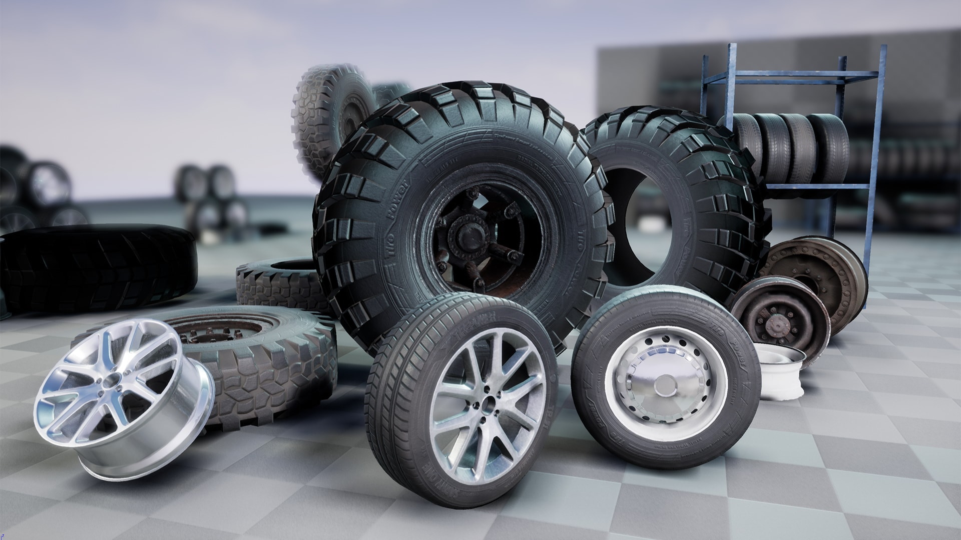 Wheels + Car Parts Pack in Props UE Marketplace