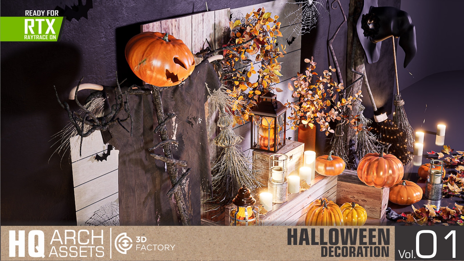 Halloween HQ Decoration in Architectural Visualization UE Marketplace
