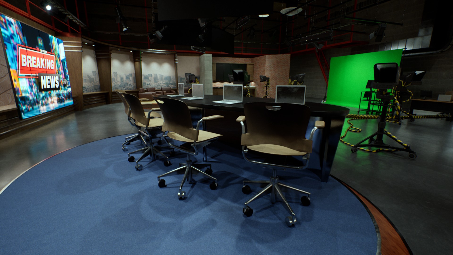 News Studio - Environment for VR, News Reports or Backdrops