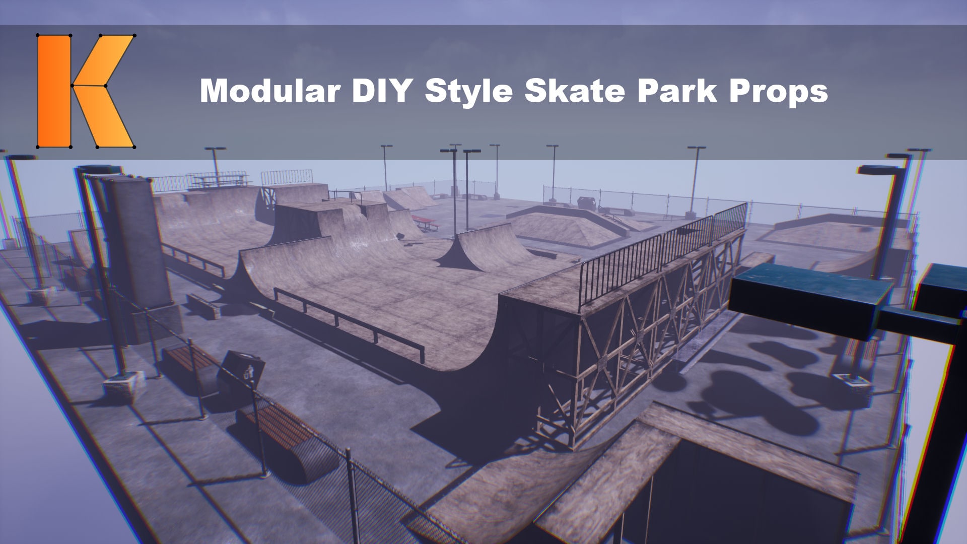 Modular DIY Style Skate Park Props