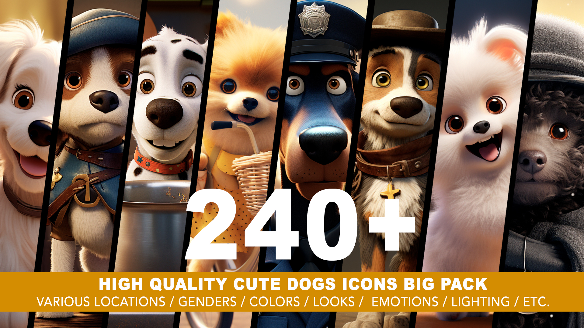 240+ Cute Dogs Avatars Icons BIG PACK