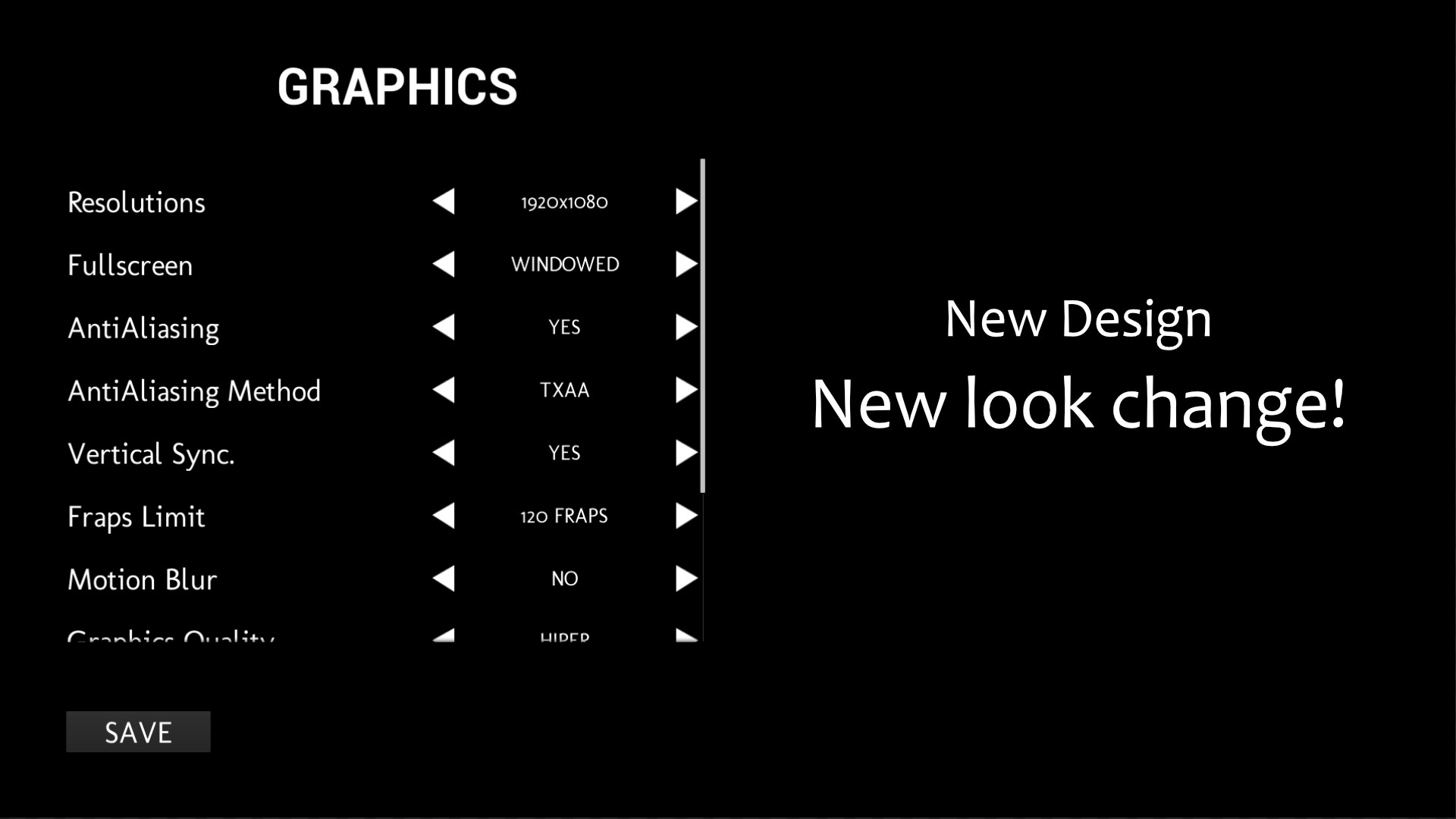 Minimal Graphics Settings DG version in Blueprints UE Marketplace