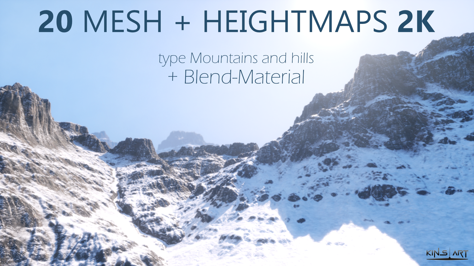 20 Nanite Mountains Mesh and Heightmaps + Auto blend material