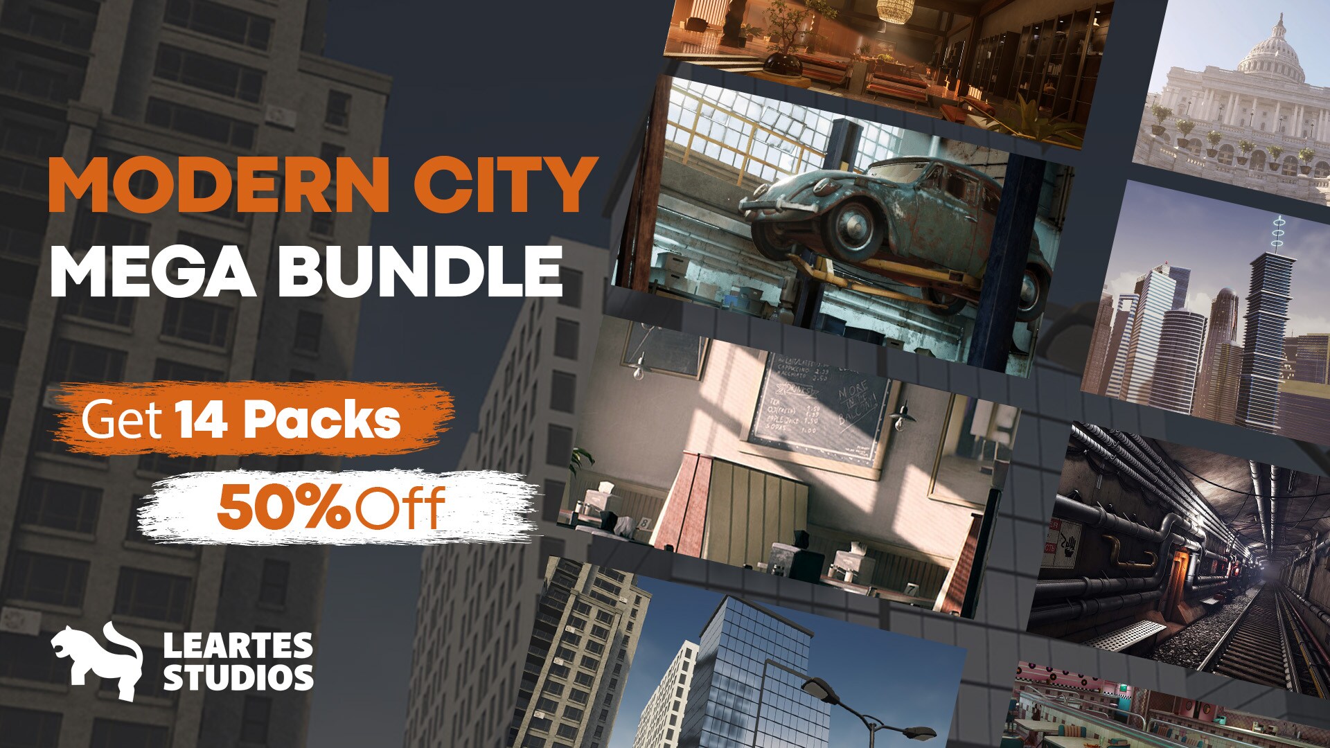 在环境创建的Modern City Mega Bundle 虚幻引擎商城