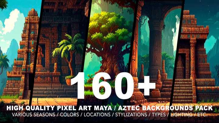 160+ MAYA PIXEL ART BACKGROUNDS