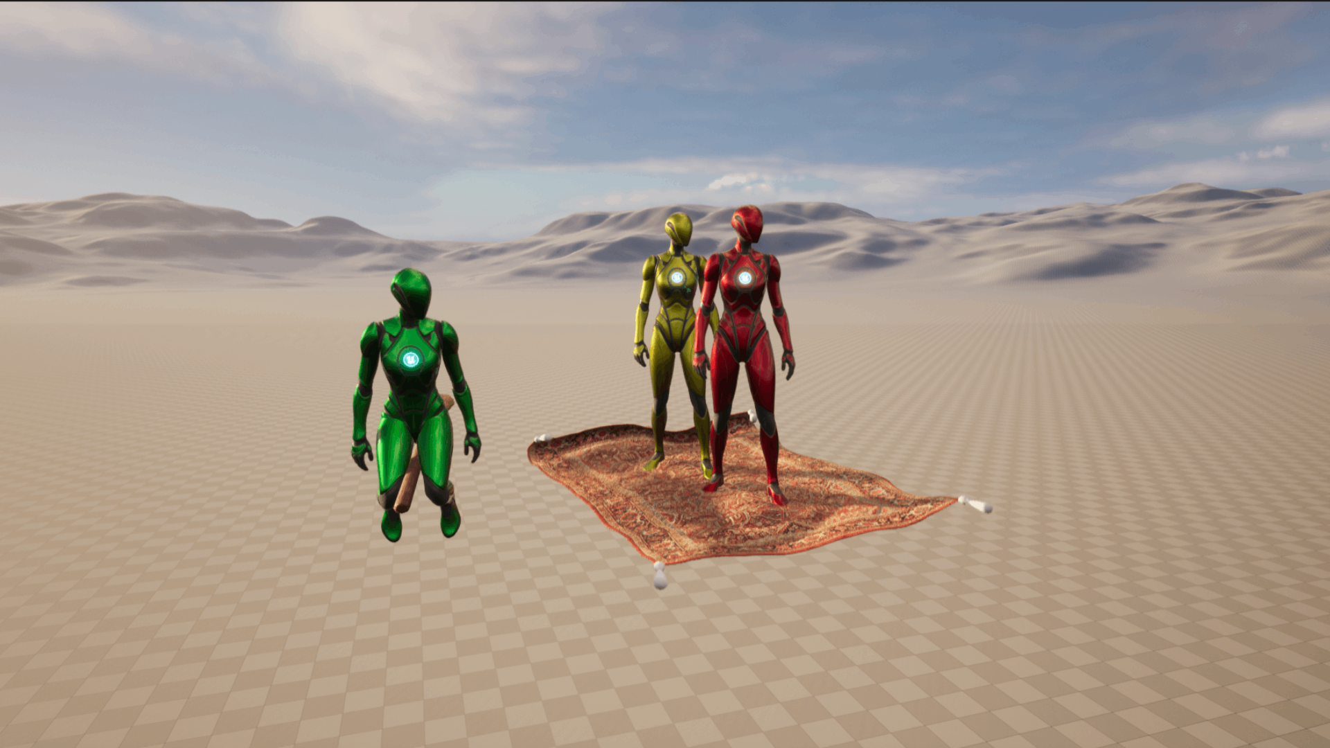 Multiplayer Flying Carpet/Broom with Follow AI