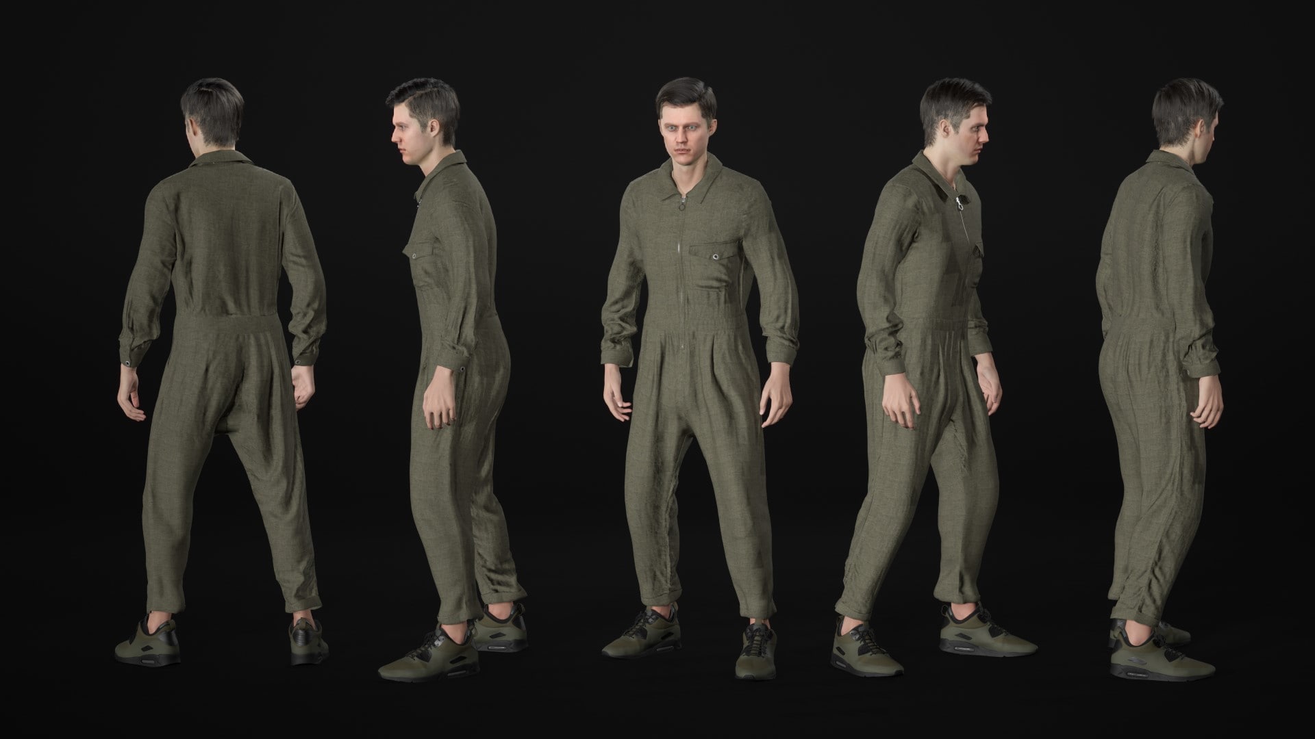 Men's and Women's Jumpsuits Modular Rigged in Characters UE