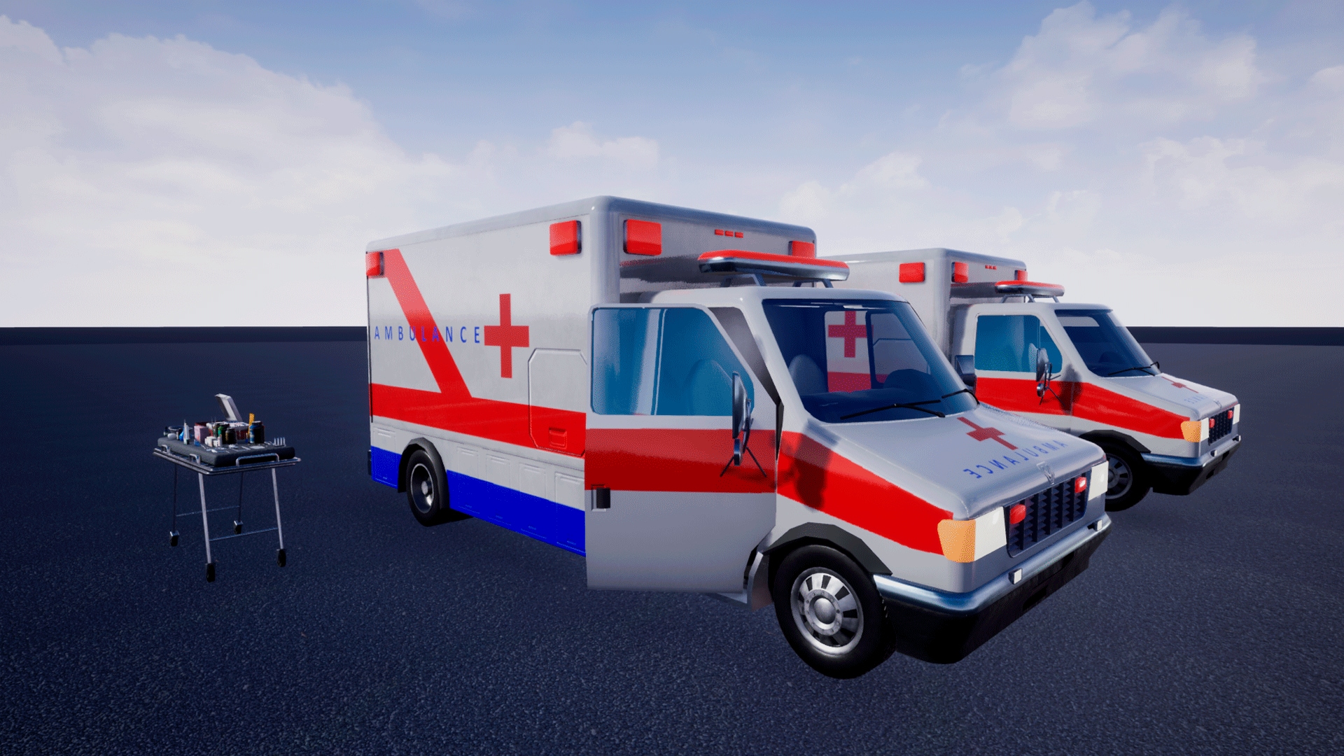 Medical equipment car, props in Props UE Marketplace