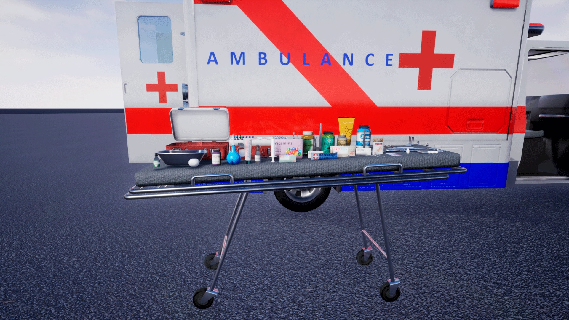 Medical equipment car, props in Props UE Marketplace