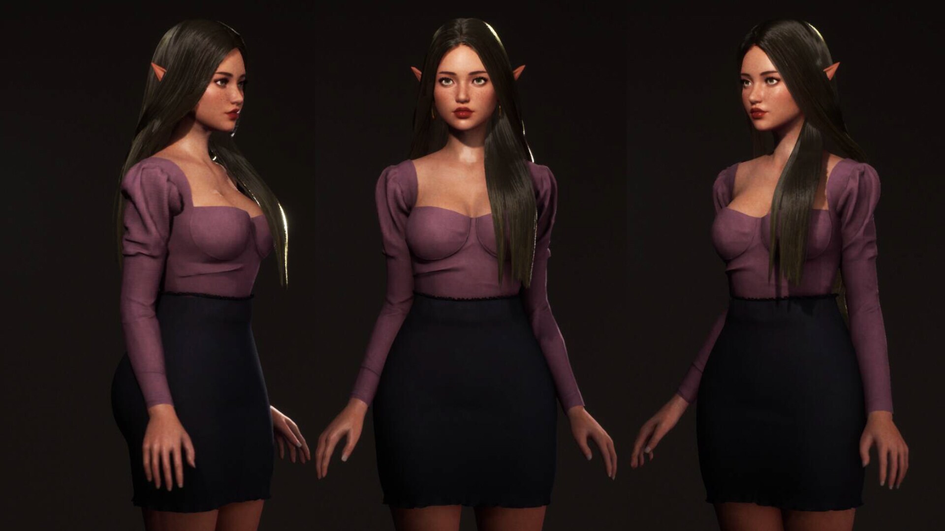 在角色创建的F2 Modern Girl Lily 虚幻引擎商城