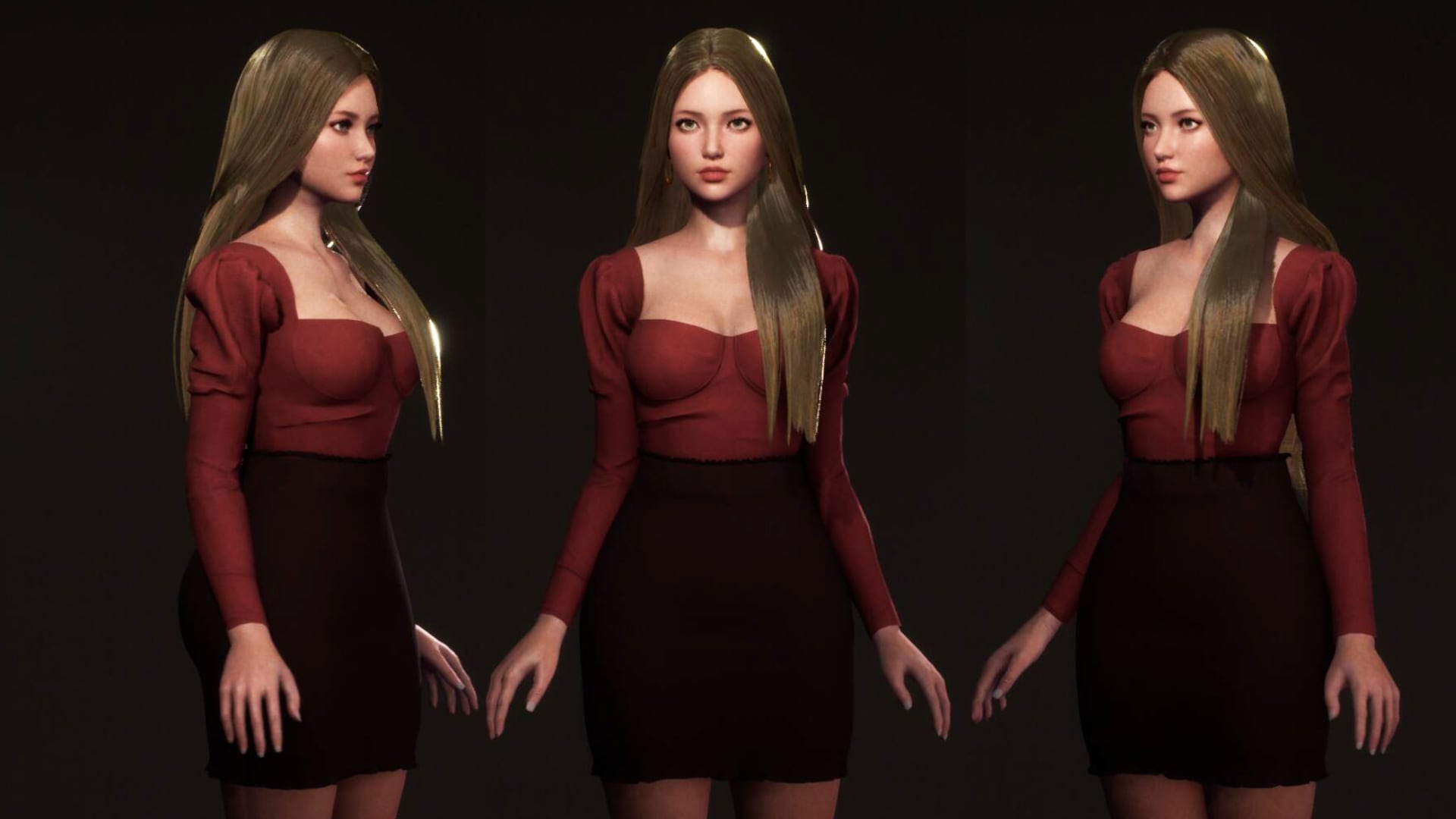 在角色创建的F2 Modern Girl Lily 虚幻引擎商城