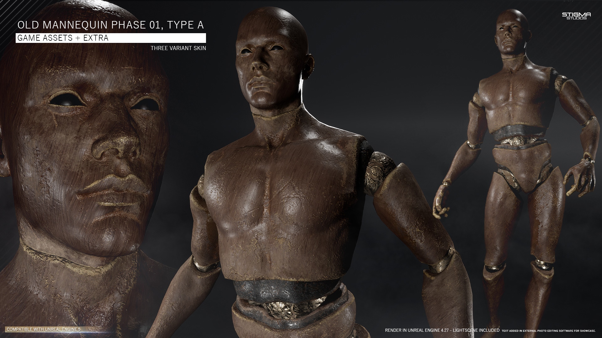 Old Mannequin 01 Phase 01, Type A Game Assets + Extra in Characters