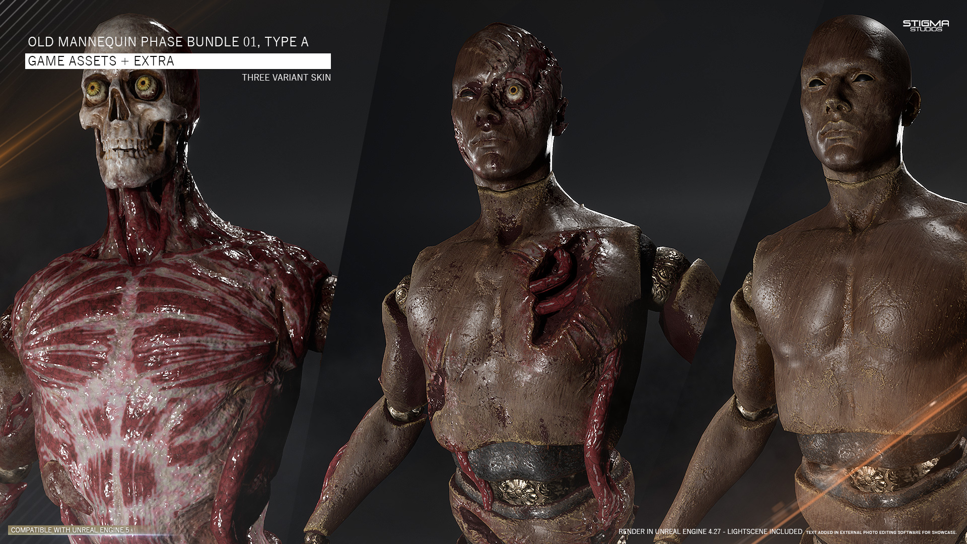 Old Mannequin Phase Mega Bundle 01, Type A & B - Game Assets + Extra