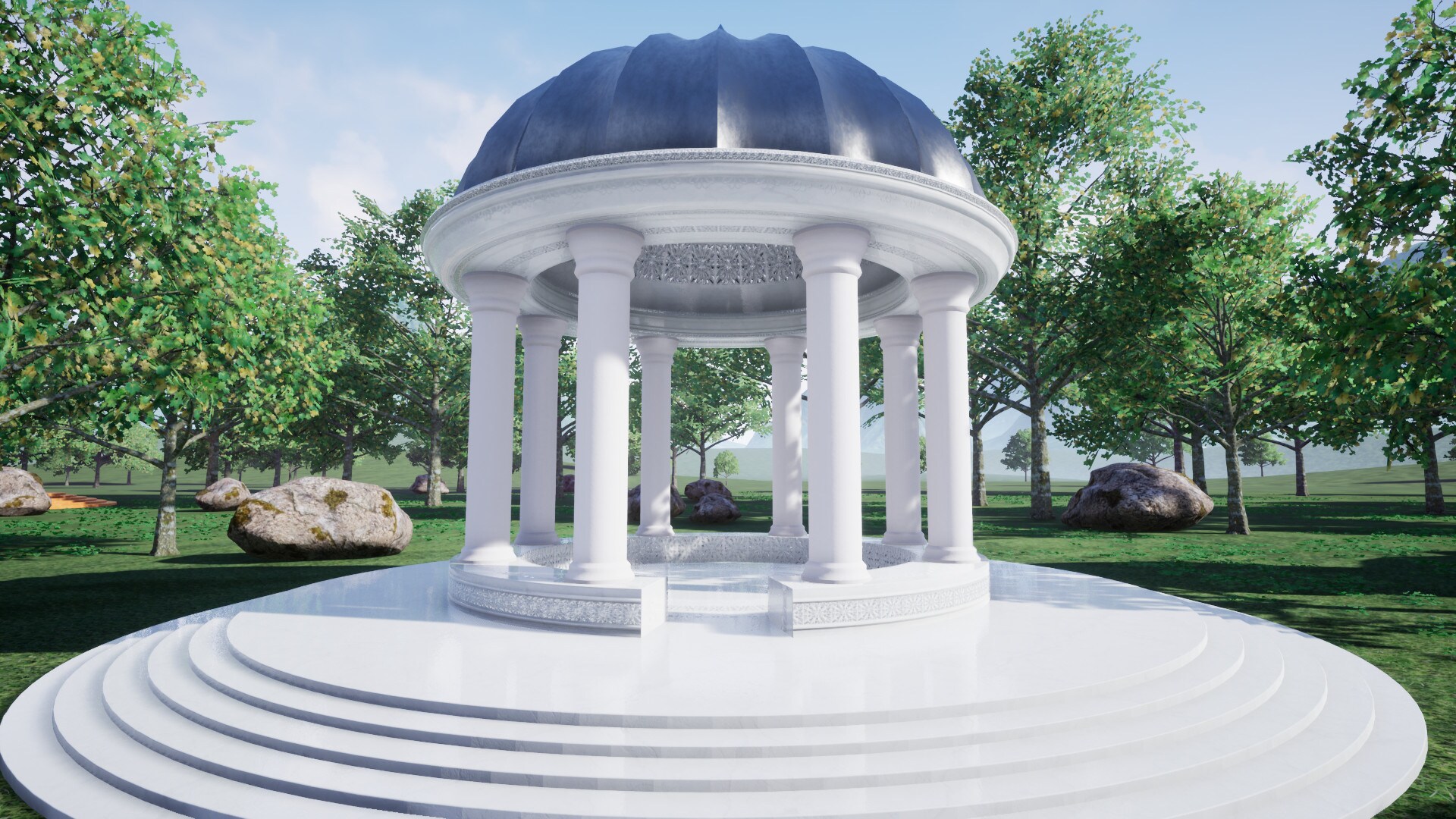 Park with gazebos in Environments UE Marketplace
